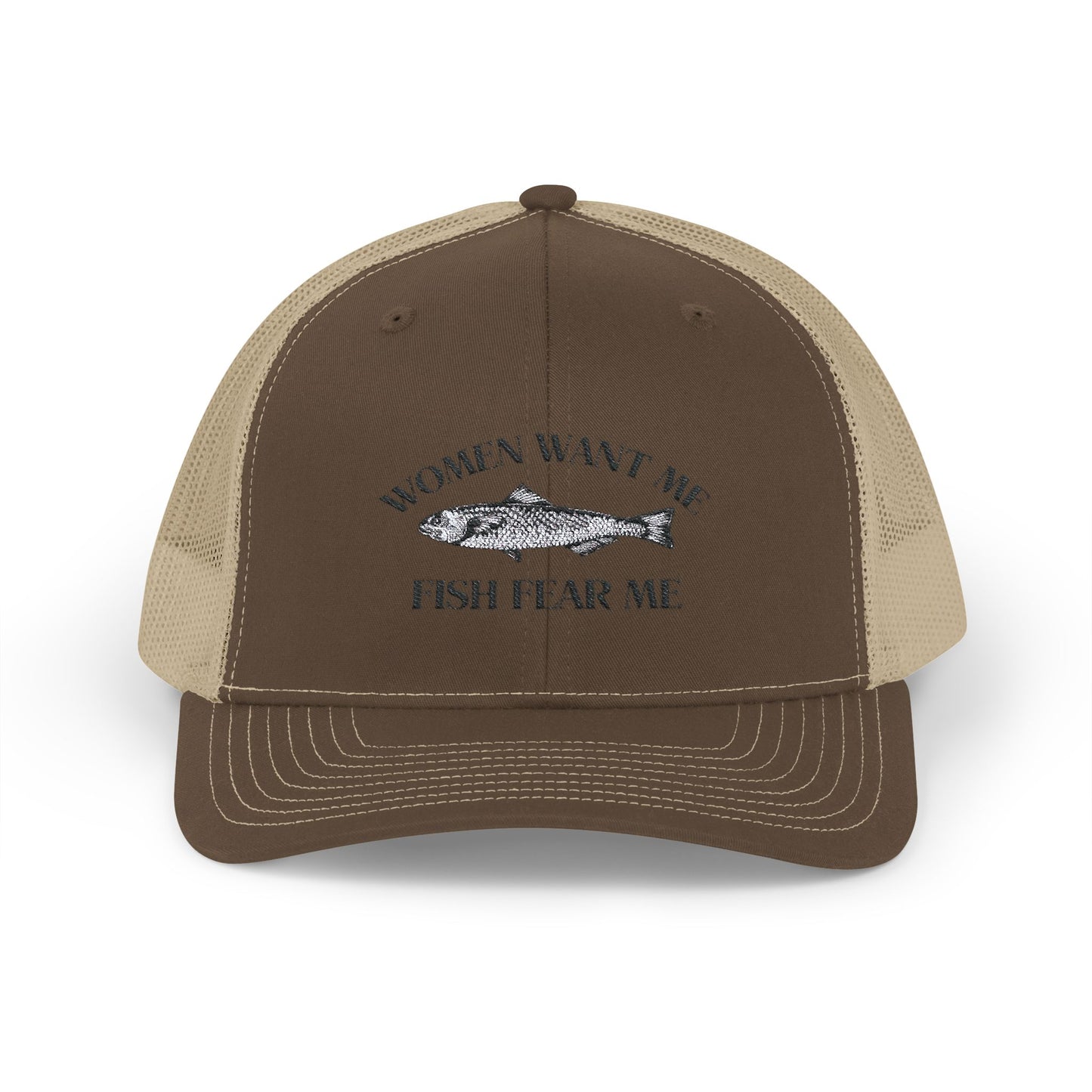 Humorous Fishing Snapback Trucker Cap - 'Women Want Me, Fish Fear Me'