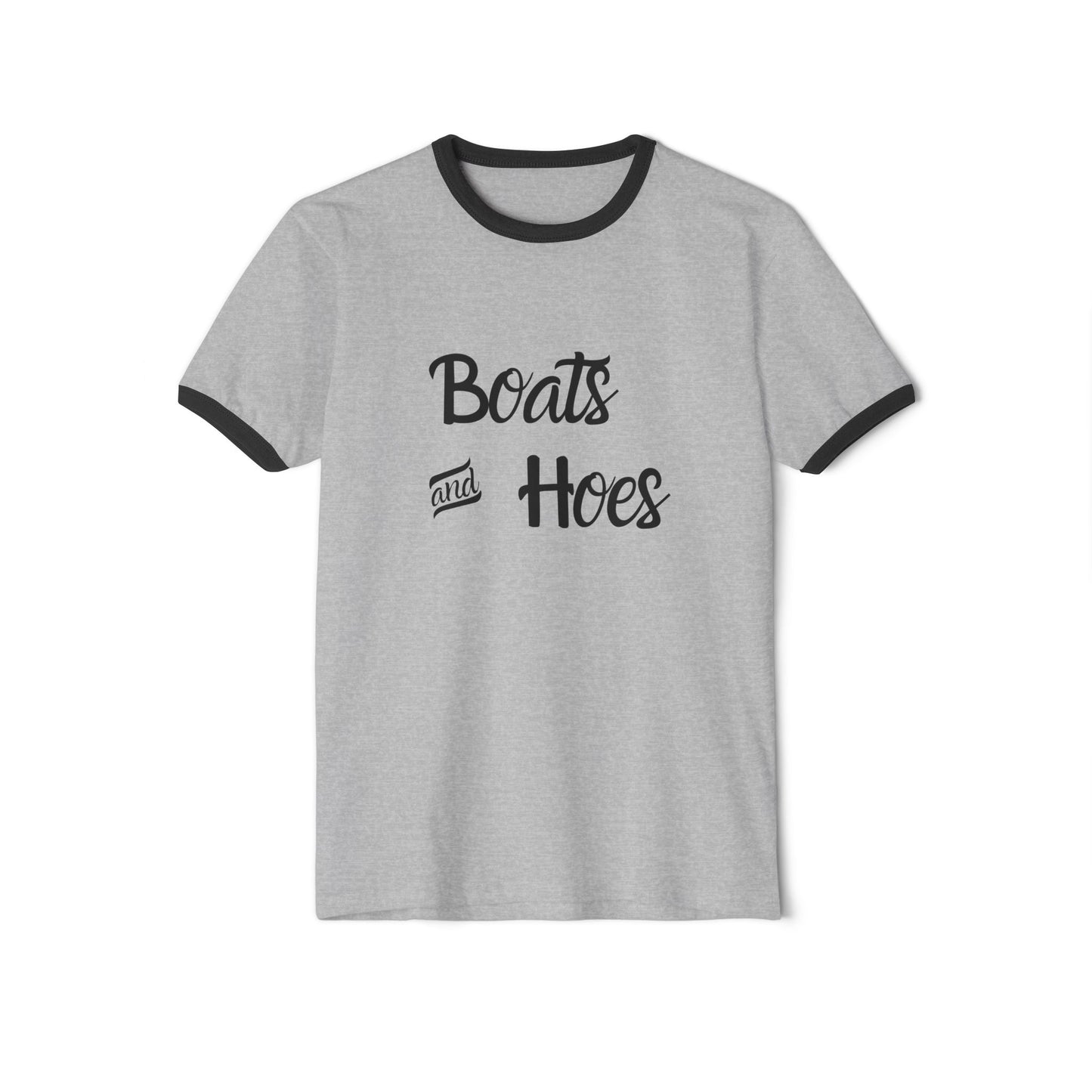 Boats and Hoes Unisex Cotton Ringer T-Shirt - Fun Casual Tee for Summer and Boating Adventures