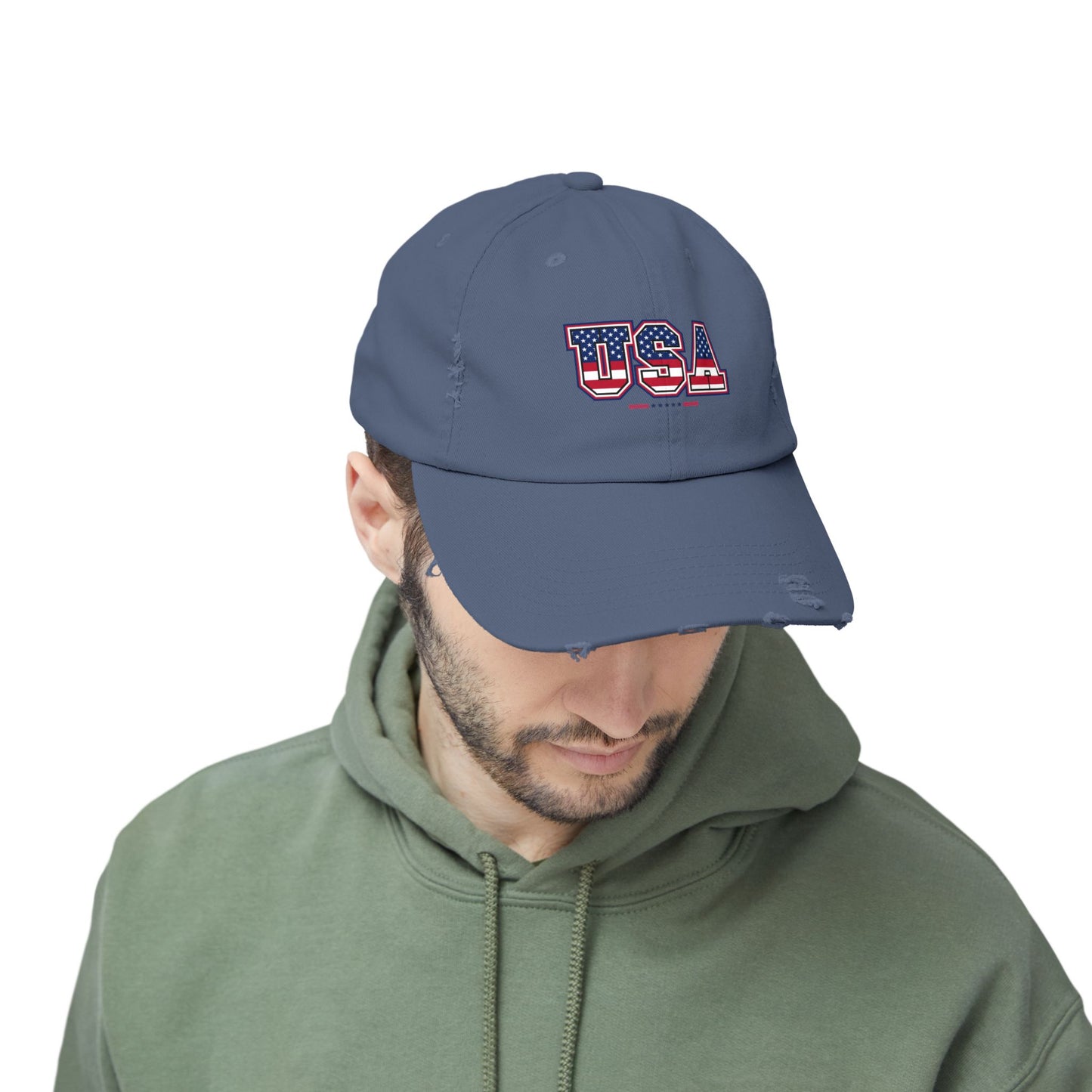 Unisex Distressed USA Cap - Casual Style for Outdoor Adventures