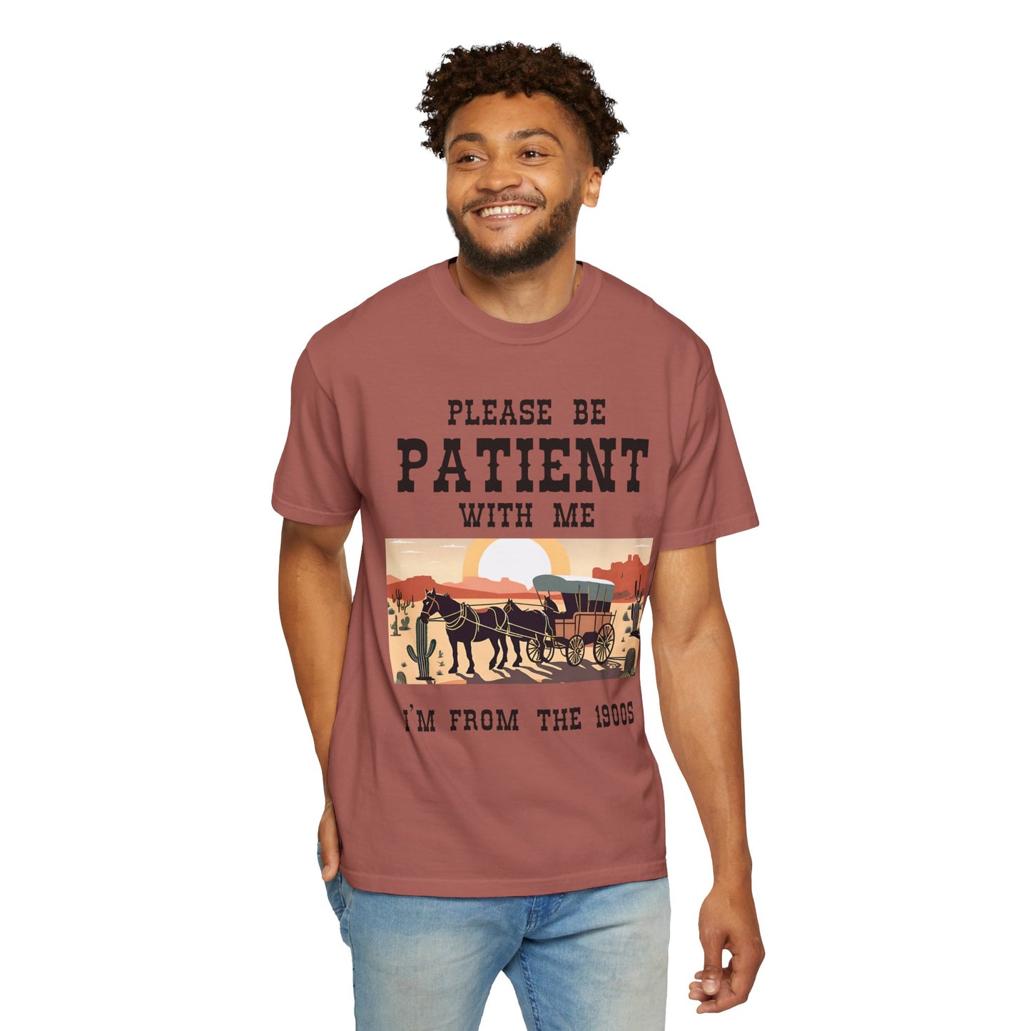 Vintage Patient Tee - Unisex Garment-Dyed T-Shirt with Retro 1900s Design