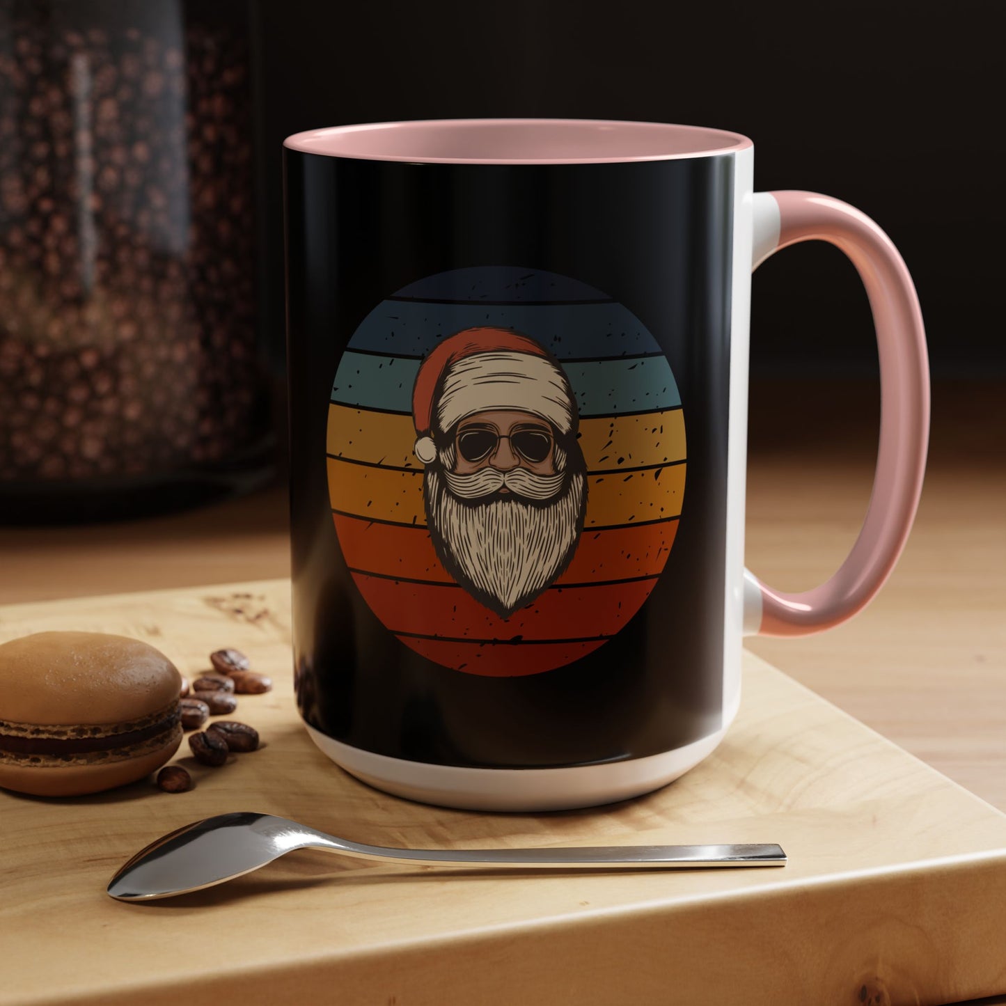 Cool Santa Accent Coffee Mug - Stylish Holiday Drinkware