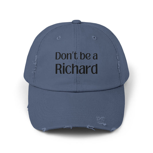 Funny Distressed Cap - 'Don't Be a Richard' Unisex Pink Hat