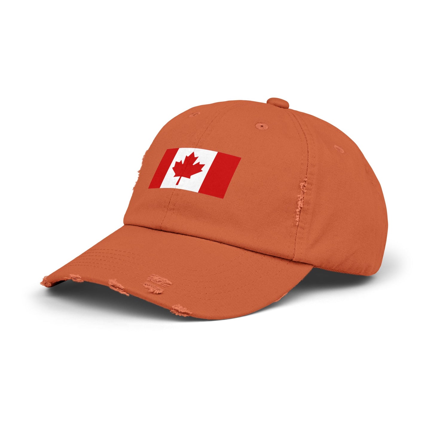 Canada Flag Distressed Cap - Unisex Pink Hat for Casual Style