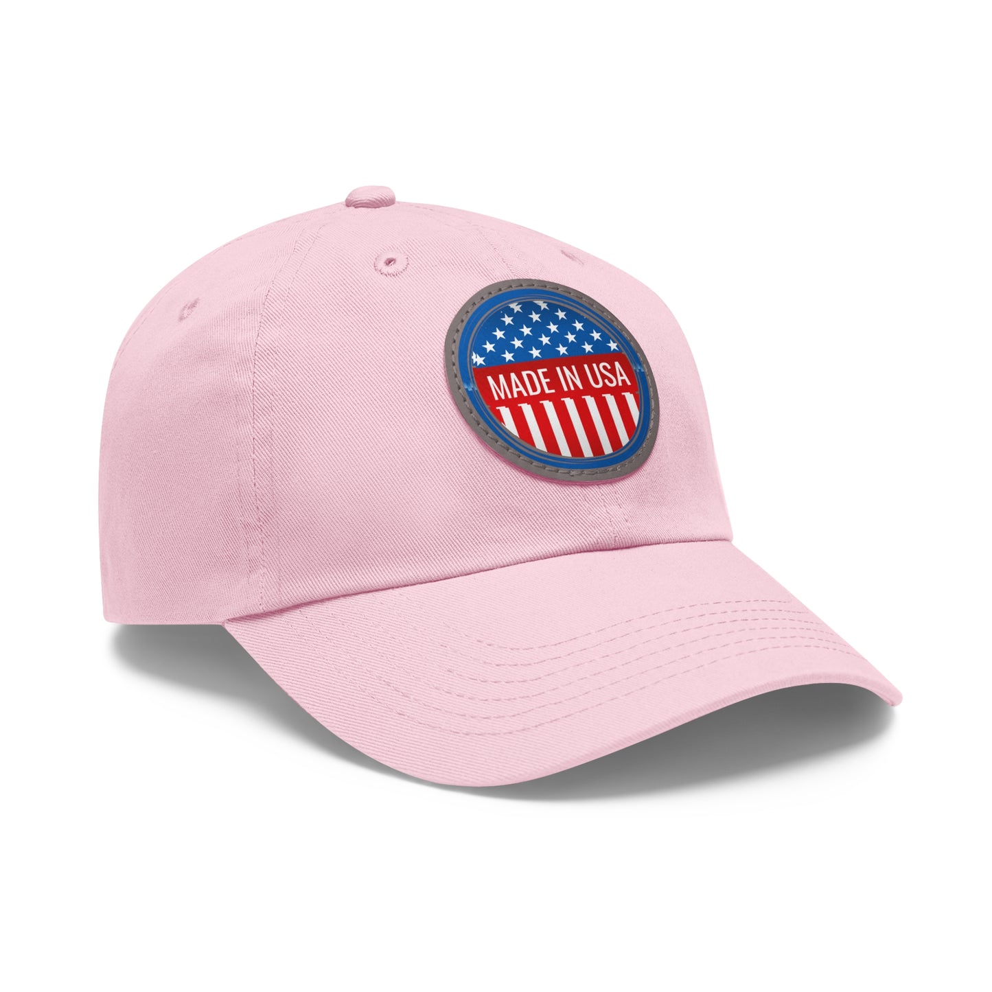 Patriotic Dad Hat with Leather Patch - Made in USA