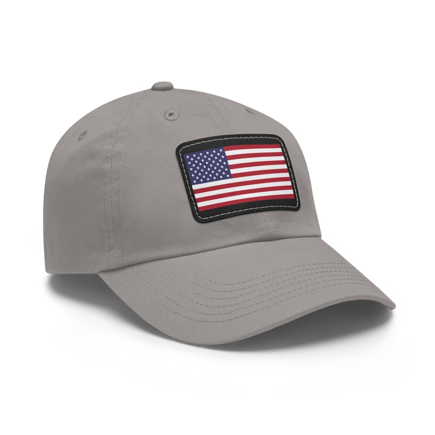 Patriotic Dad Hat with Leather Patch – USA Flag Cap for Summer Adventures