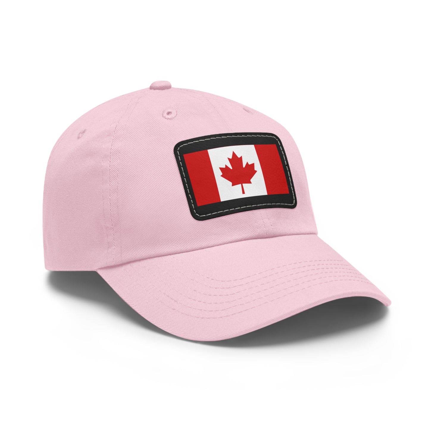 Canada Flag Dad Hat with Leather Patch | Classic White Cap for Outdoors & Celebrations