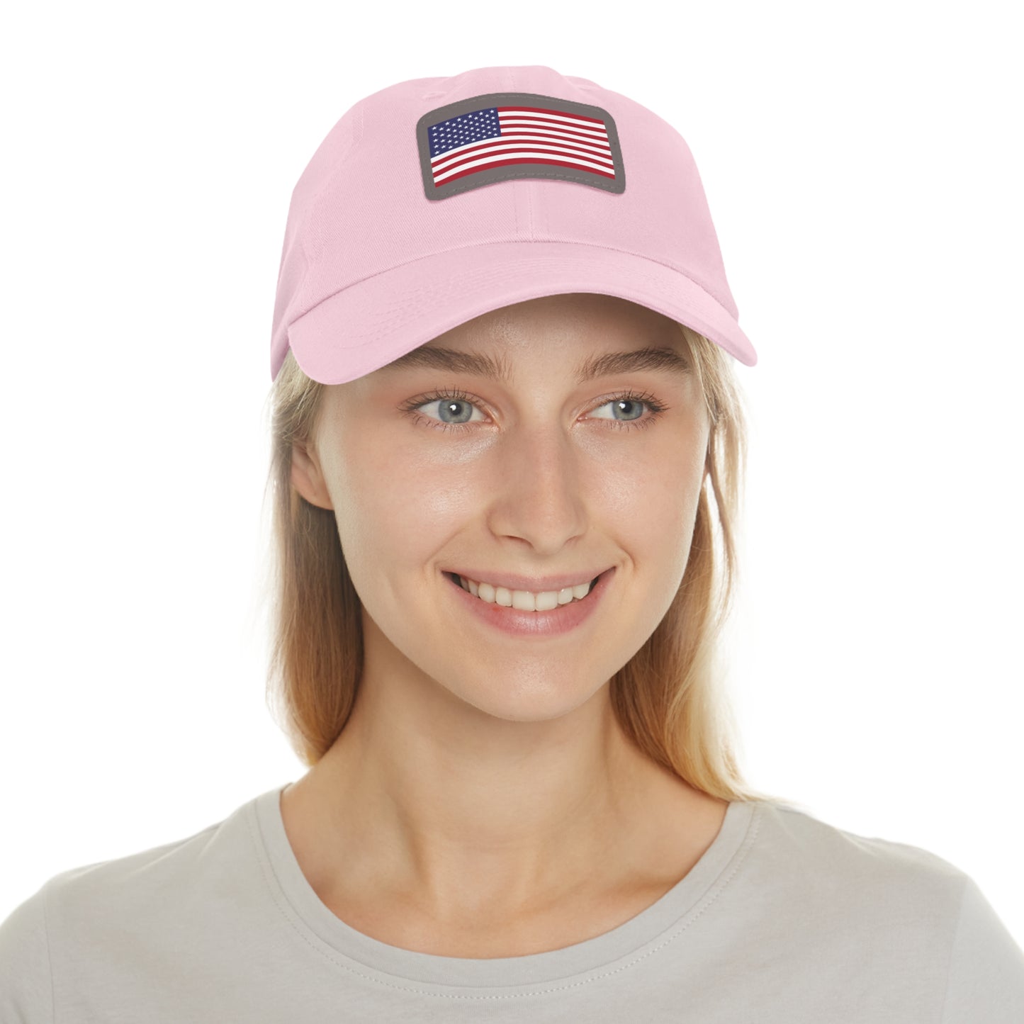 Patriotic Dad Hat with Leather Patch – USA Flag Cap for Summer Adventures