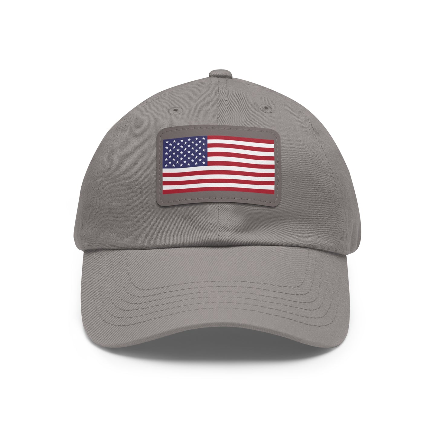 Patriotic Dad Hat with Leather Patch – USA Flag Cap for Summer Adventures