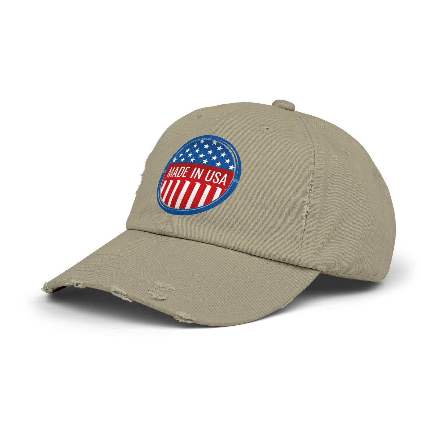 Unisex Distressed Cap with 'Made in USA' Patch - Perfect for Patriotic Events and Everyday Wear