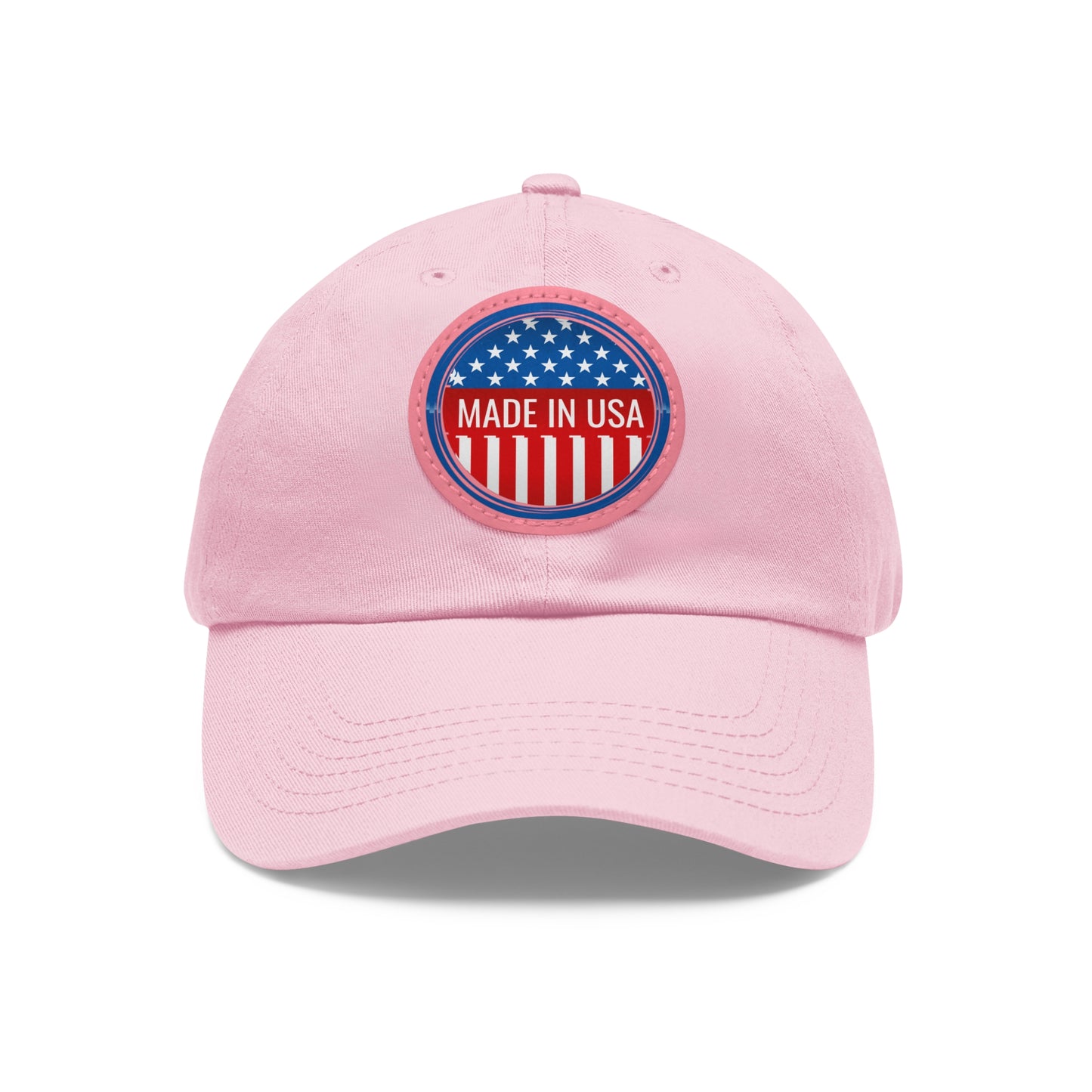 Patriotic Dad Hat with Leather Patch - Made in USA