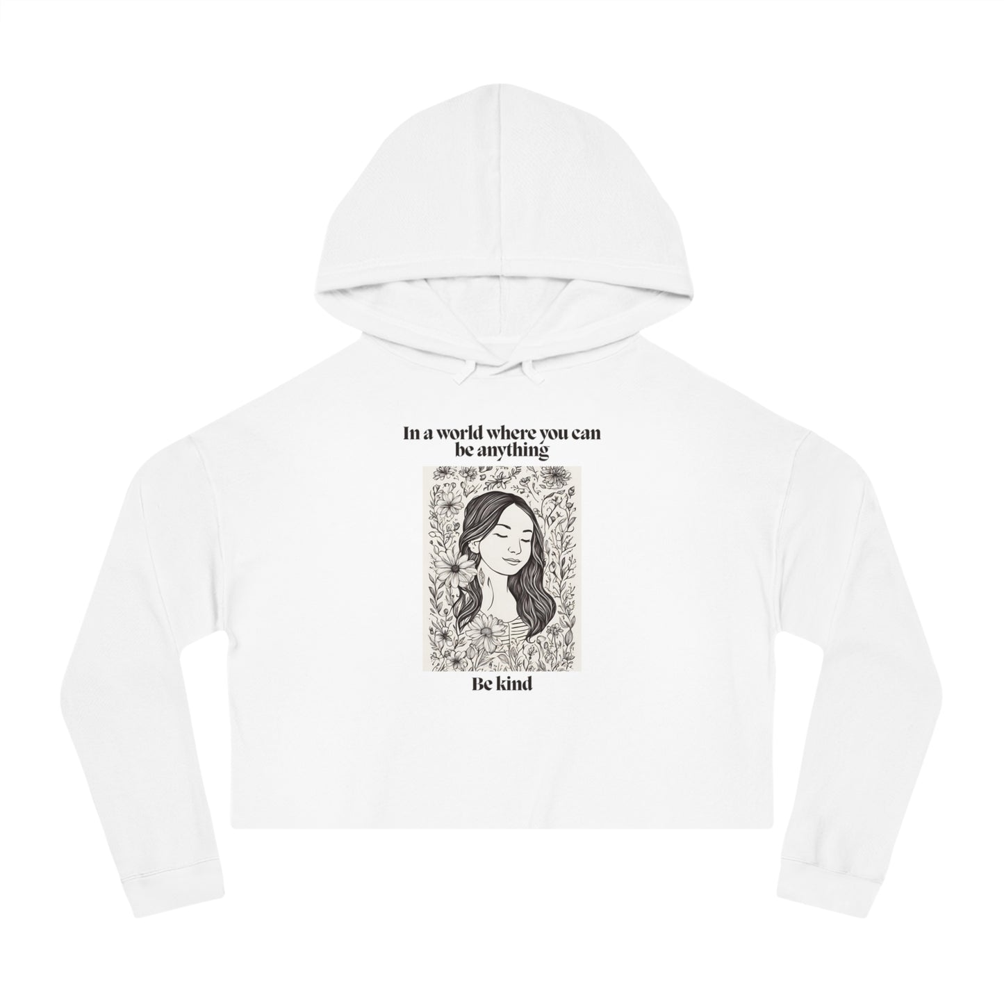 Inspirational Women's Cropped Hoodie - 'Be Kind' Design for Everyday Empowerment