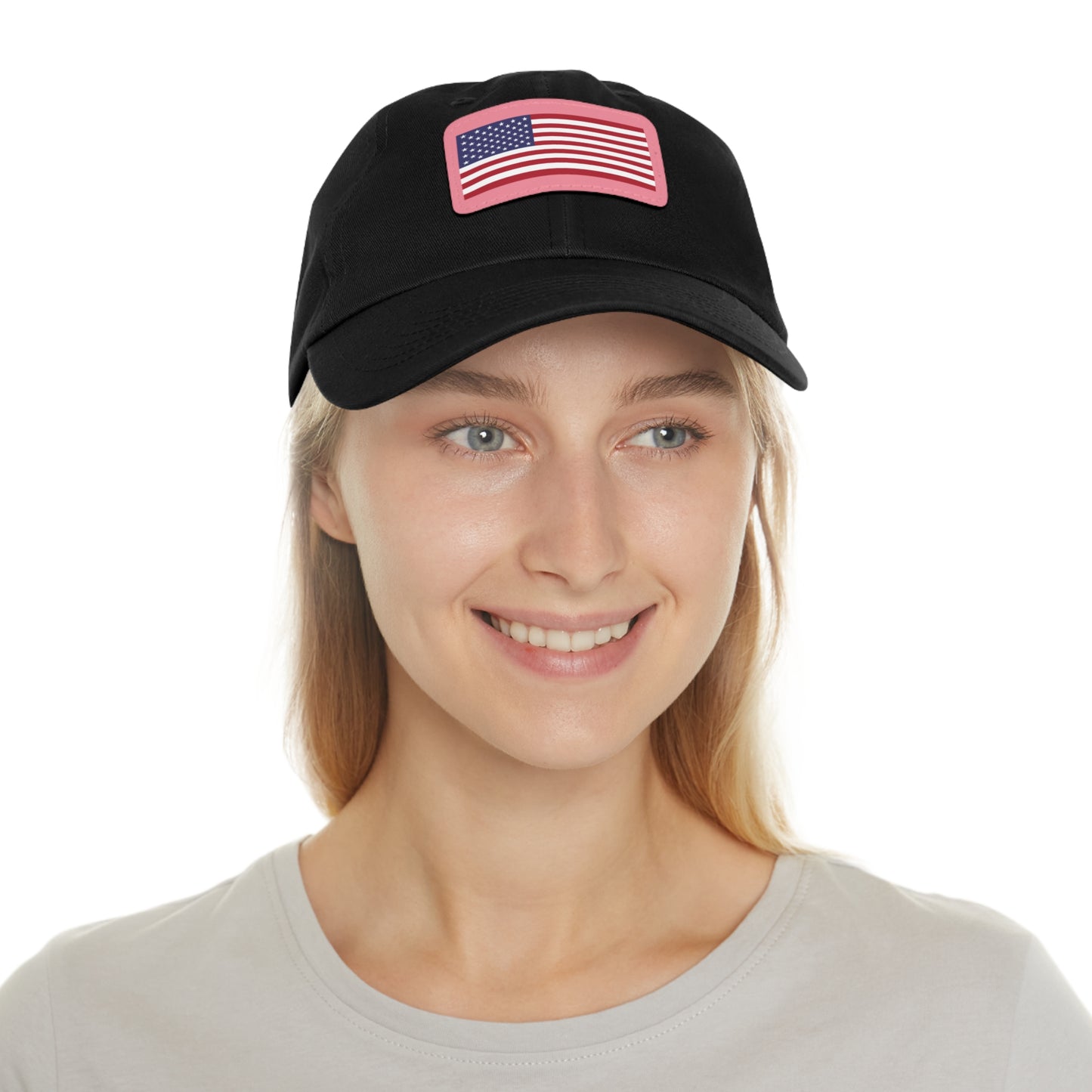 Patriotic Dad Hat with Leather Patch – USA Flag Cap for Summer Adventures