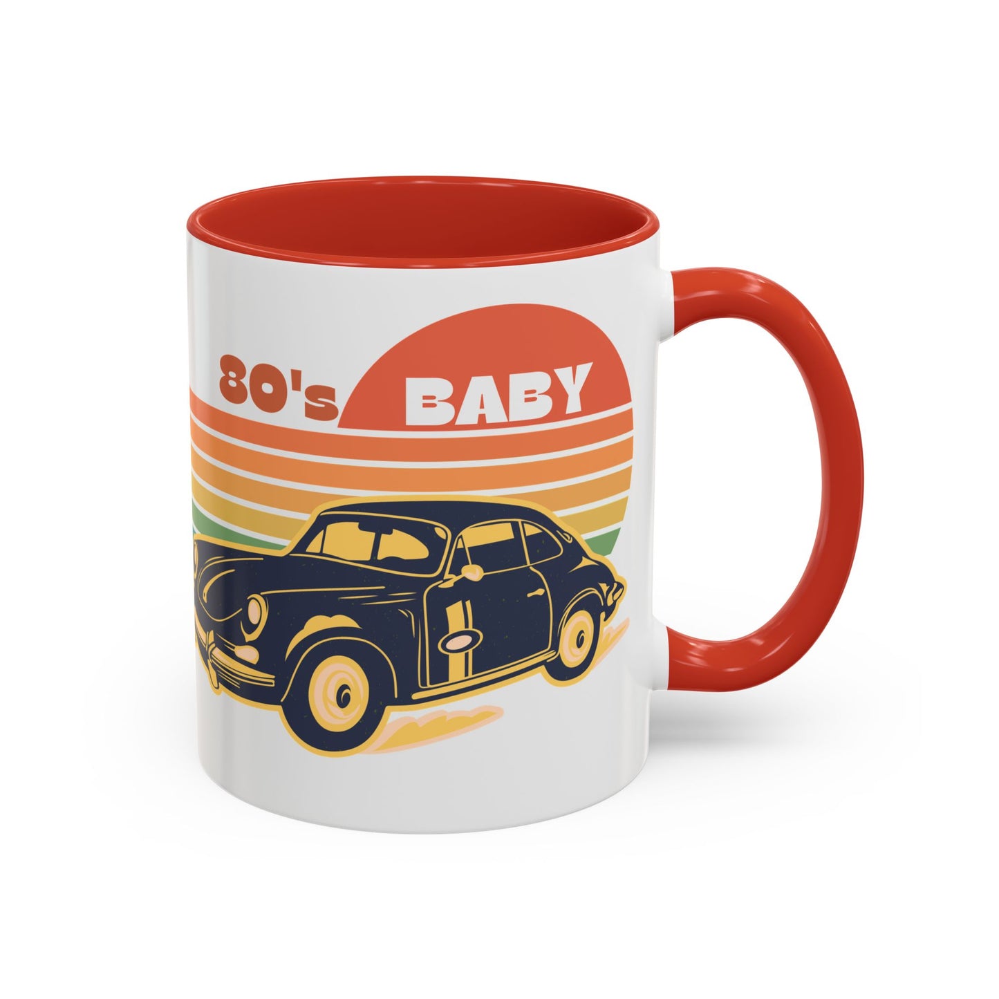 Retro 80's Baby Coffee Mug - Vintage Car Design, Perfect for Nostalgia Lovers