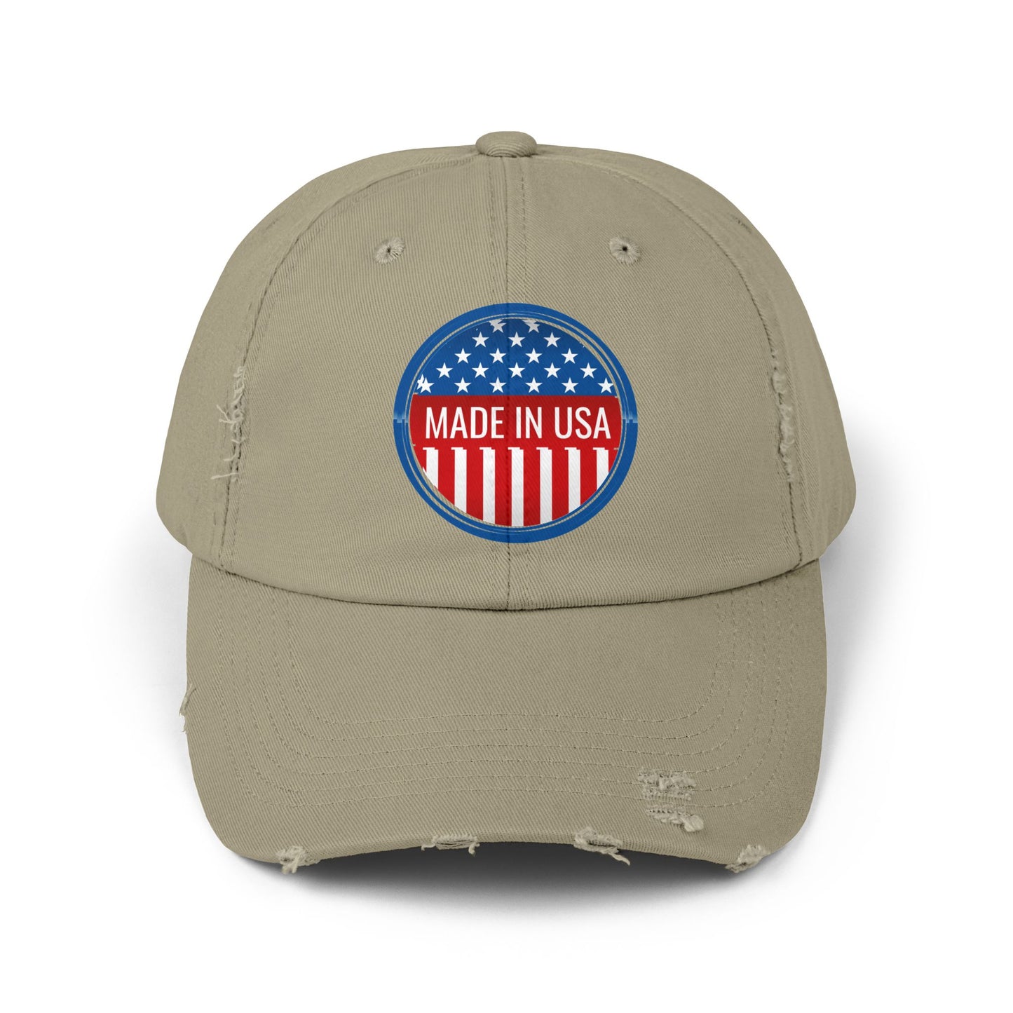 Unisex Distressed Cap with 'Made in USA' Patch - Perfect for Patriotic Events and Everyday Wear