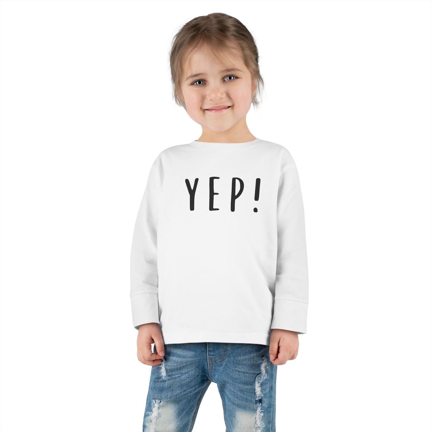 Funny Toddler Long Sleeve Tee - 'YEP!' Cute Kids Shirt for Playtime