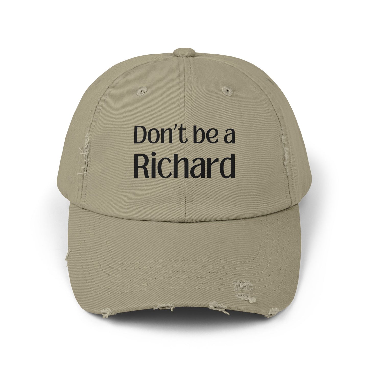 Funny Distressed Cap - 'Don't Be a Richard' Unisex Pink Hat