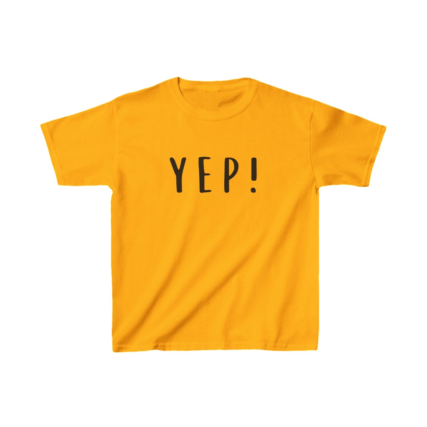 Kids Yellow Yep! Tee - Fun & Comfortable Heavy Cotton T-Shirt