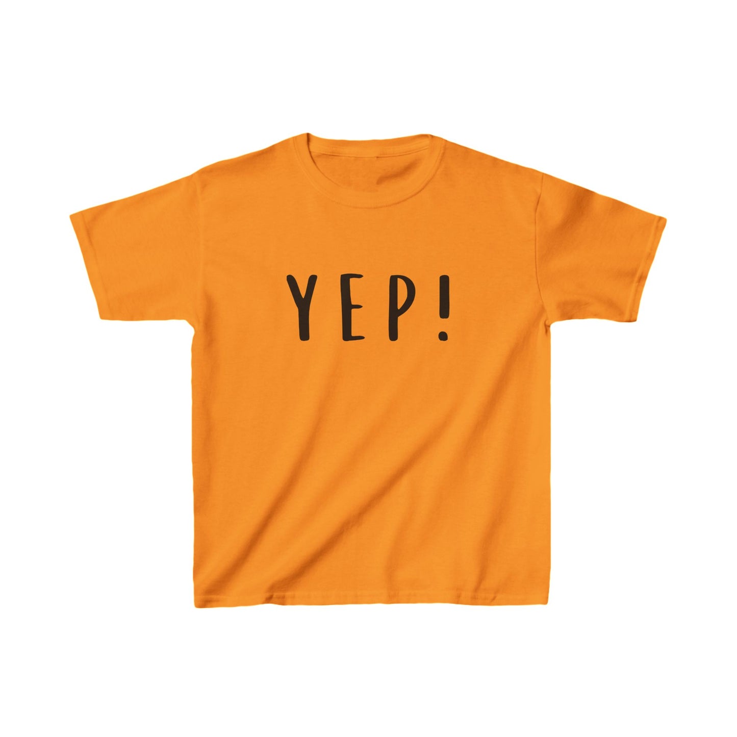 Kids Yellow Yep! Tee - Fun & Comfortable Heavy Cotton T-Shirt