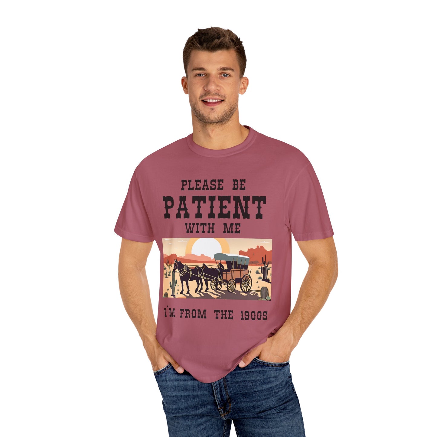 Vintage Patient Tee - Unisex Garment-Dyed T-Shirt with Retro 1900s Design