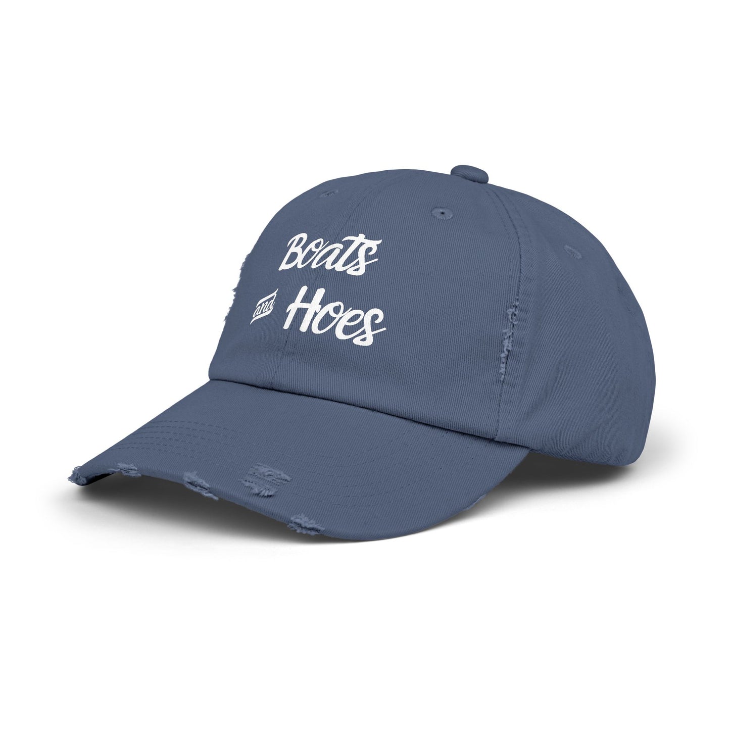 Unisex Distressed Cap - Boats and Hoes Cool Casual Hat for Summer Fun