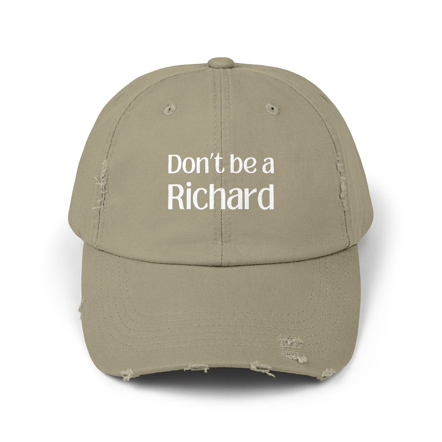 Don't Be a Richard Unisex Distressed Cap - Fun Pink Baseball Hat