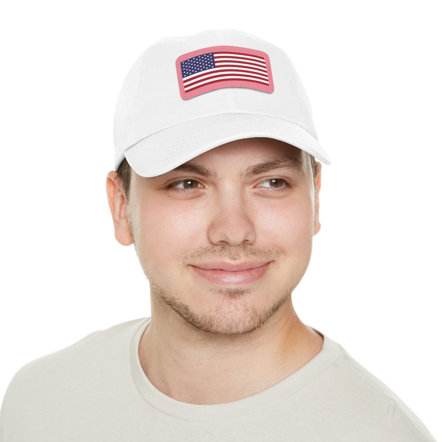 Patriotic Dad Hat with Leather Patch – USA Flag Cap for Summer Adventures