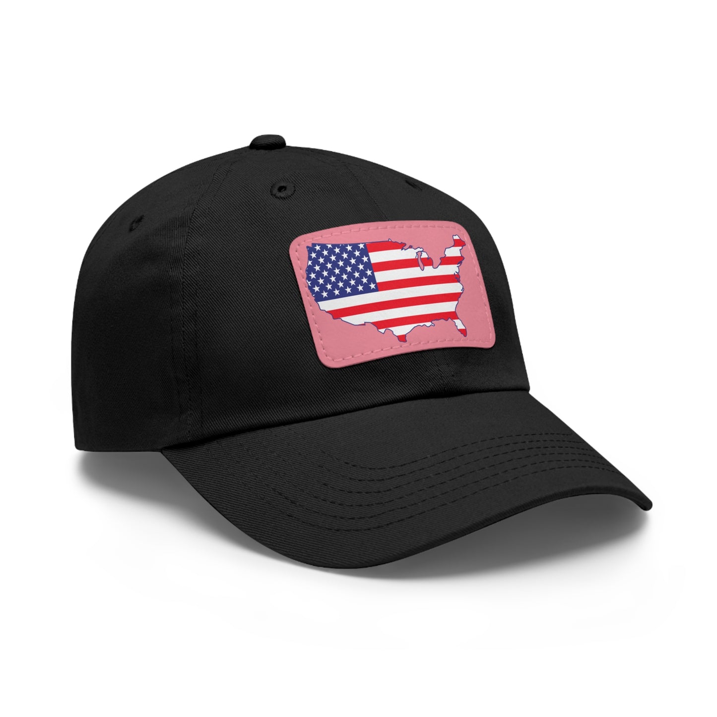 Patriotic Dad Hat with Leather Patch - USA Flag Cap for Outdoors