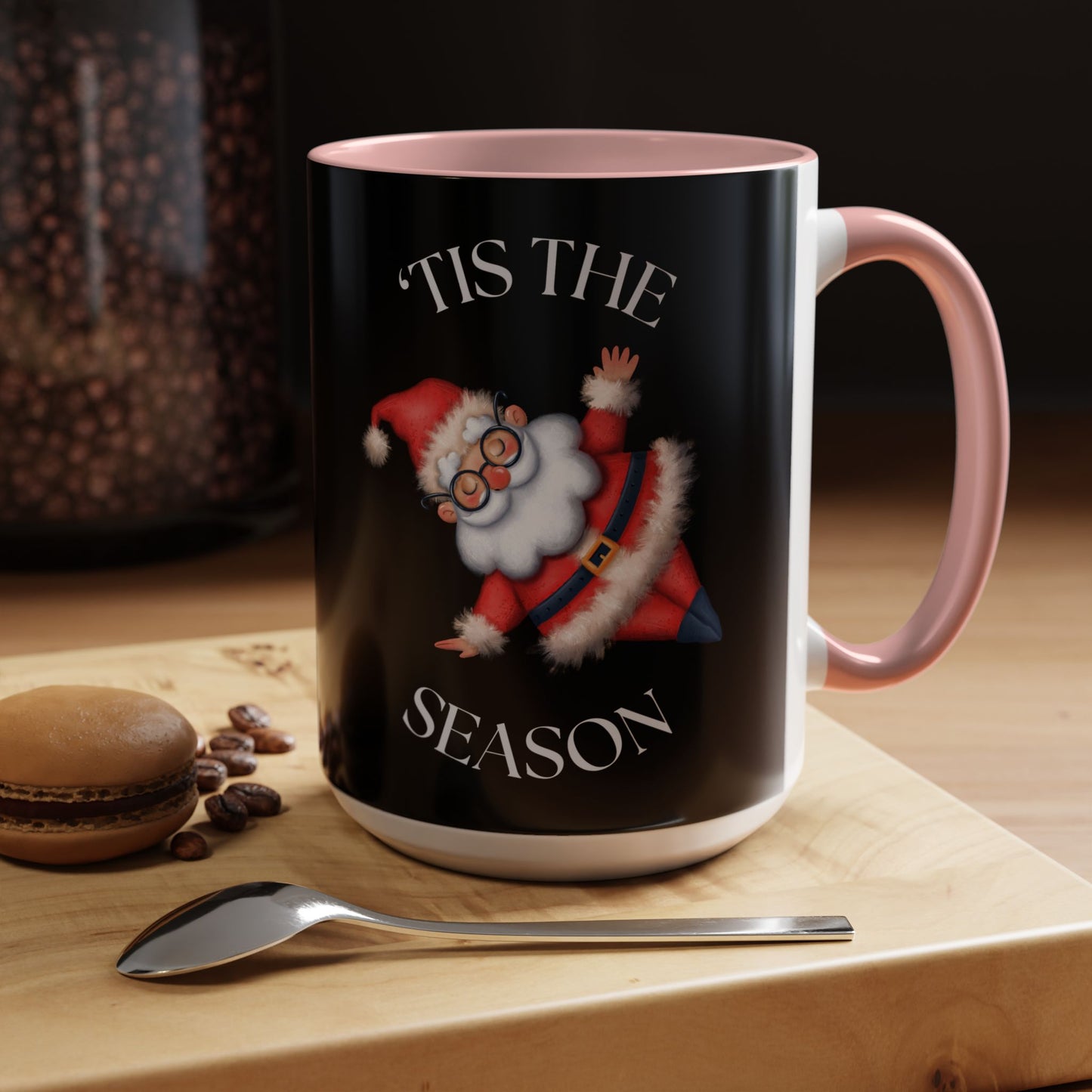 ‘Tis The Season Santa Accent Coffee Mug - Christmas Holiday Drinkware