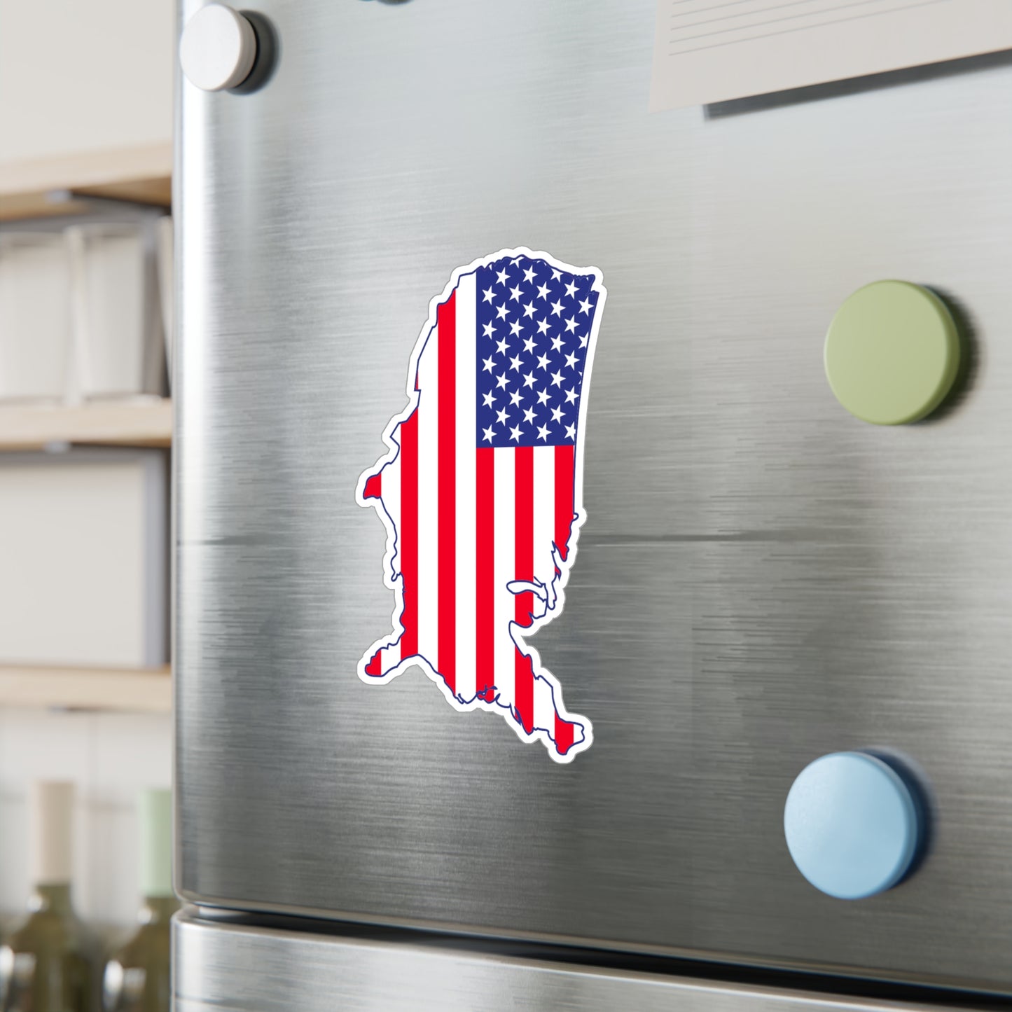 Patriotic Kiss-Cut Vinyl Decals - American Flag Alaska Sticker