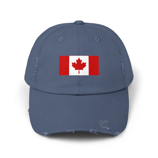 Canada Flag Distressed Cap - Unisex Pink Hat for Casual Style