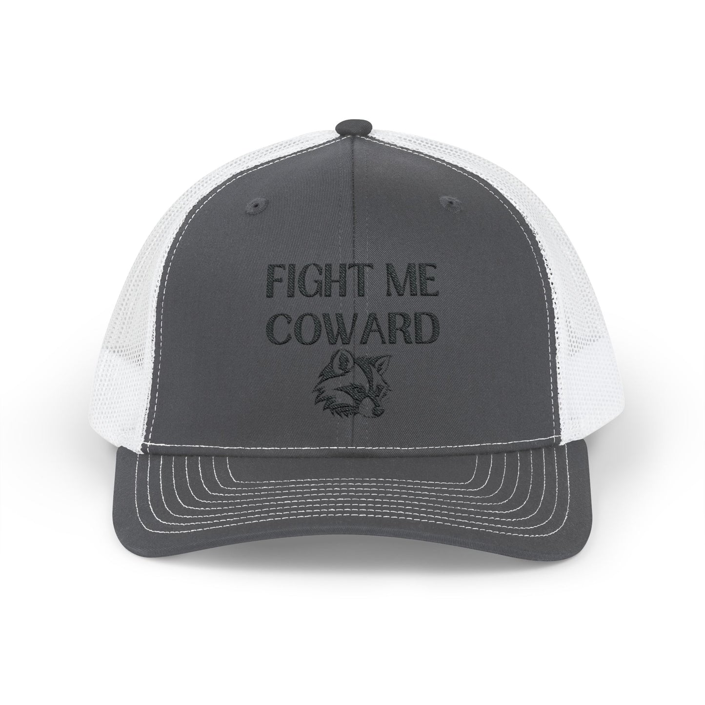 Fight Me Coward Snapback Trucker Cap - Unique Statement Hat for Bold Individuals