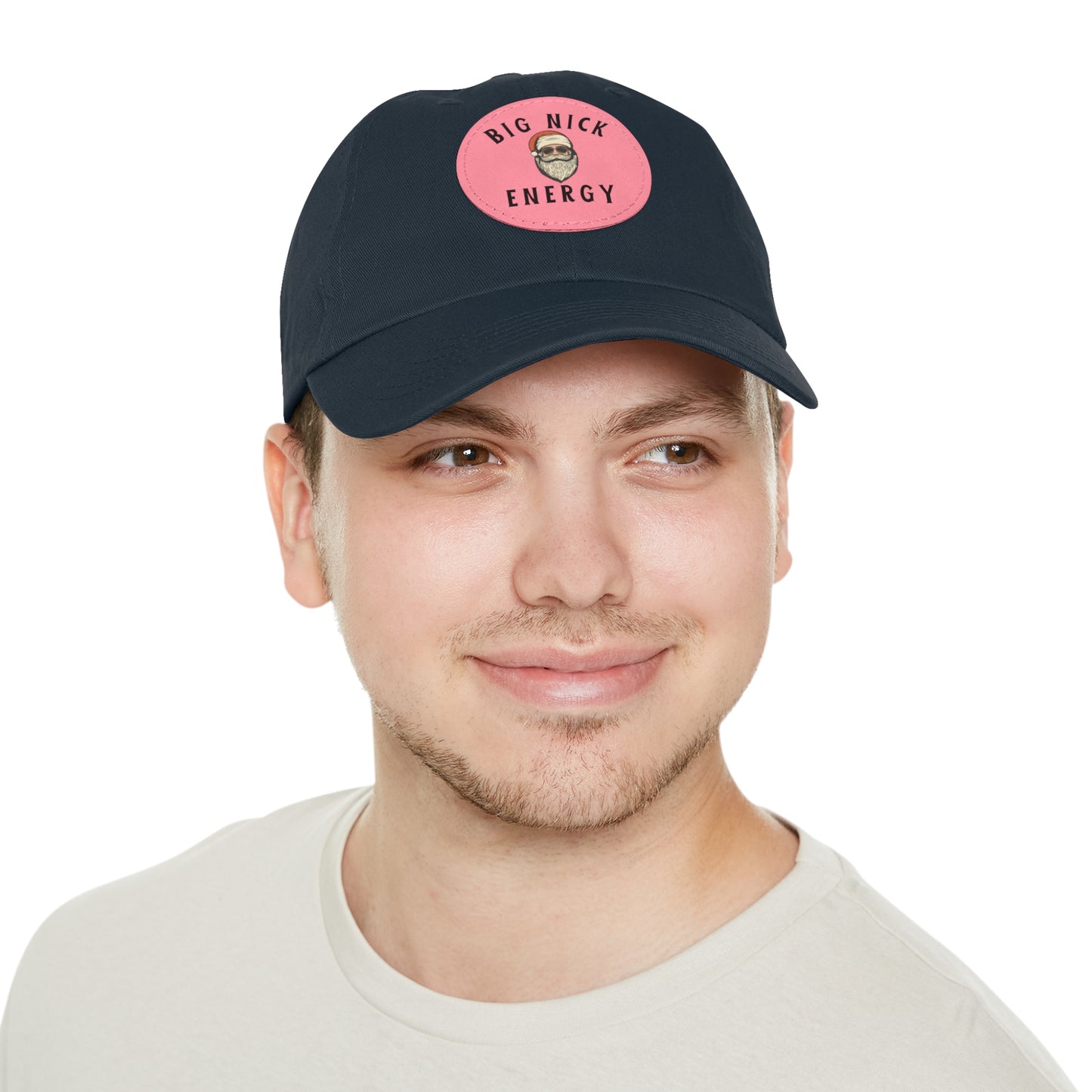 Big Nick Energy Dad Hat with Leather Patch - Black Cap for Everyday Adventures