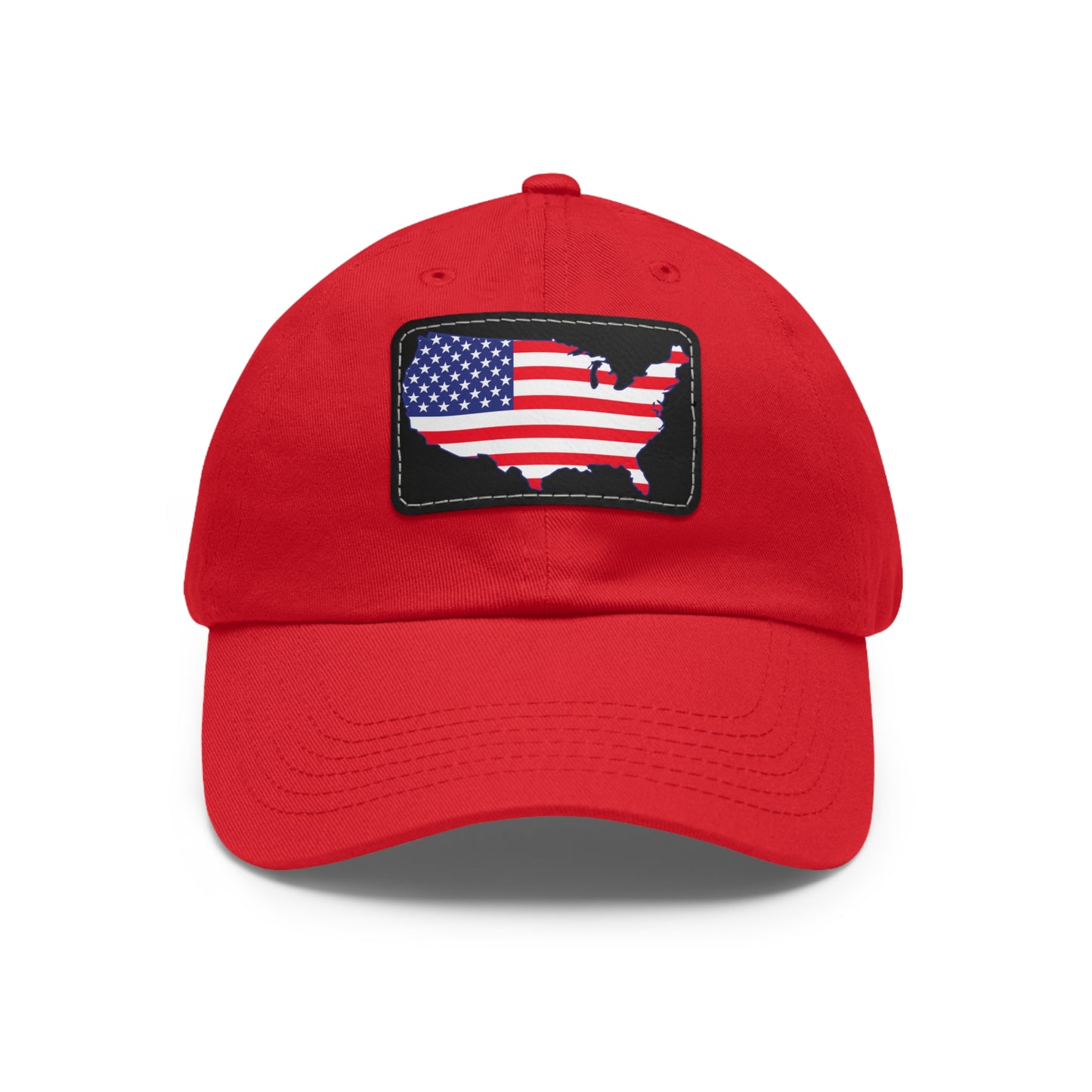 Patriotic Dad Hat with Leather Patch - USA Flag Cap for Outdoors