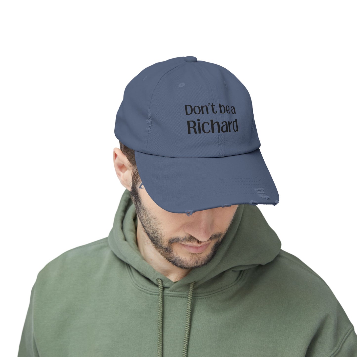 Funny Distressed Cap - 'Don't Be a Richard' Unisex Pink Hat