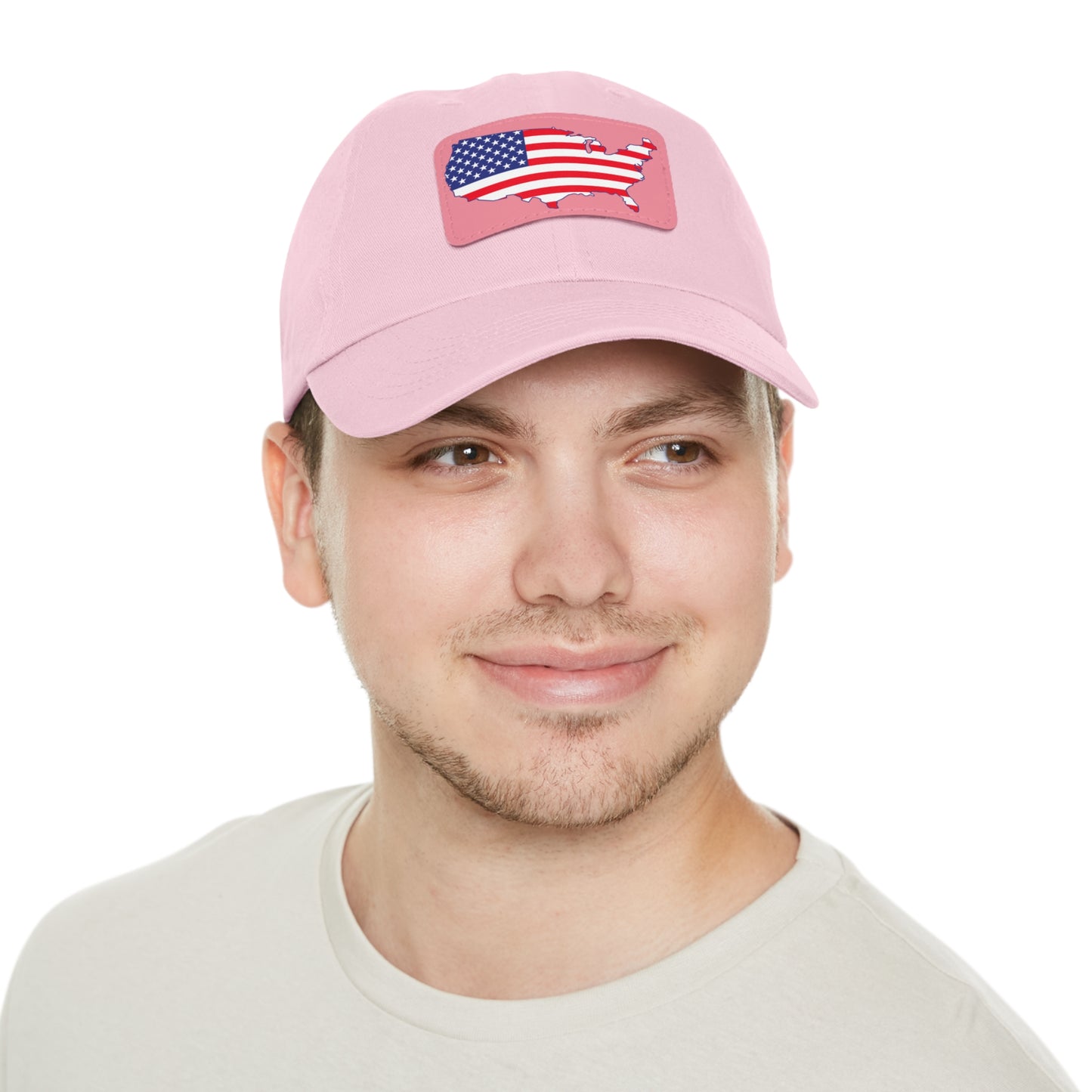 Patriotic Dad Hat with Leather Patch - USA Flag Cap for Outdoors