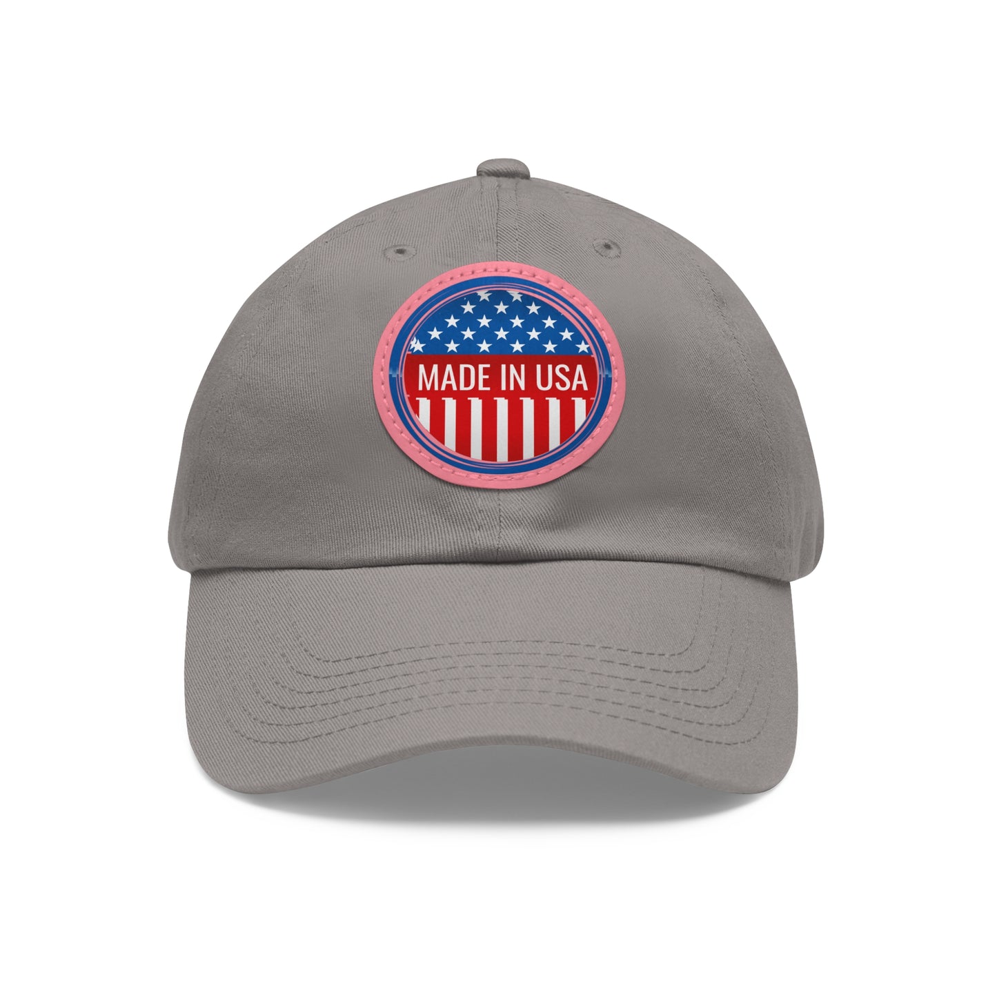 Patriotic Dad Hat with Leather Patch - Made in USA