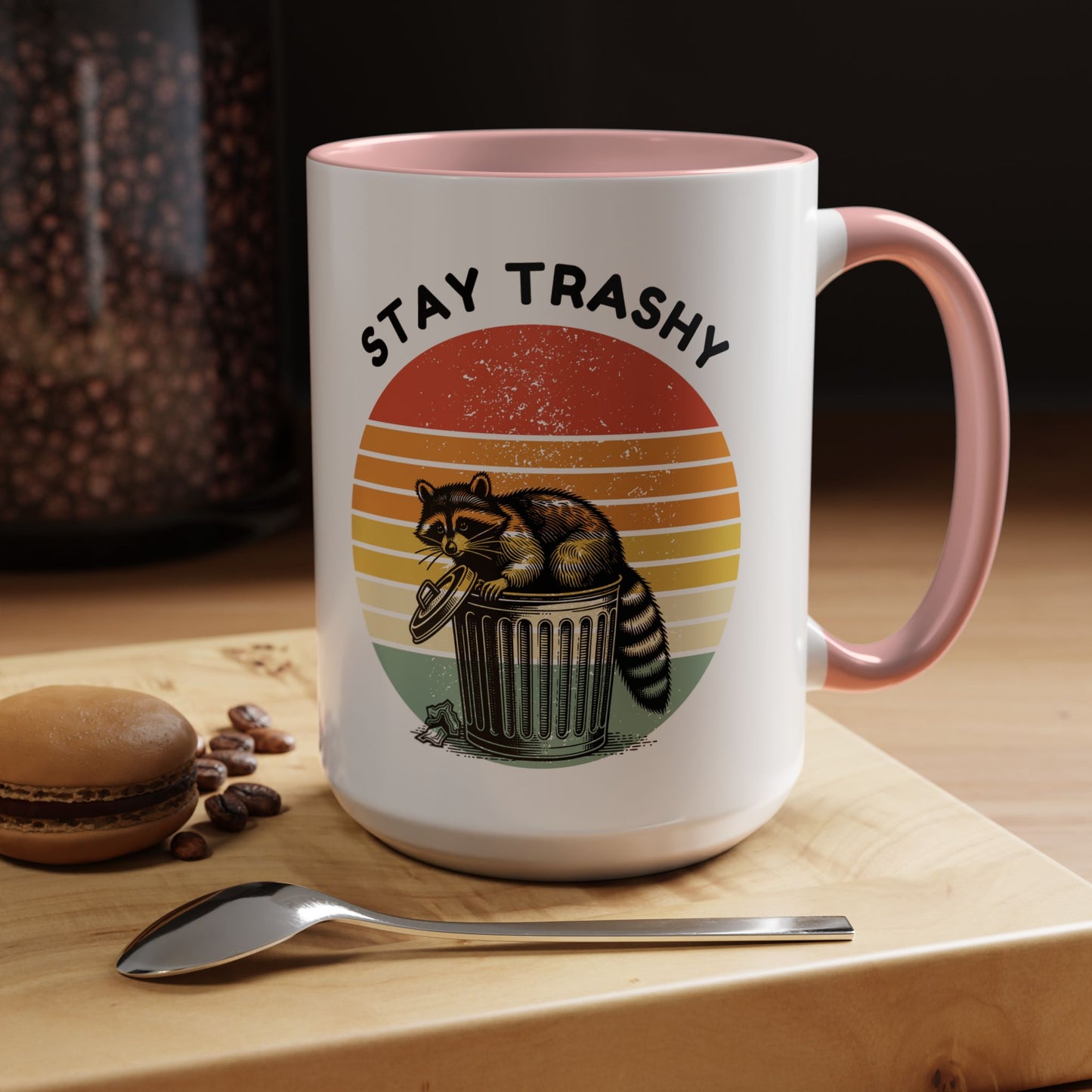 Stay Trashy Raccoon Accent Coffee Mug - Fun Gift for Animal Lovers