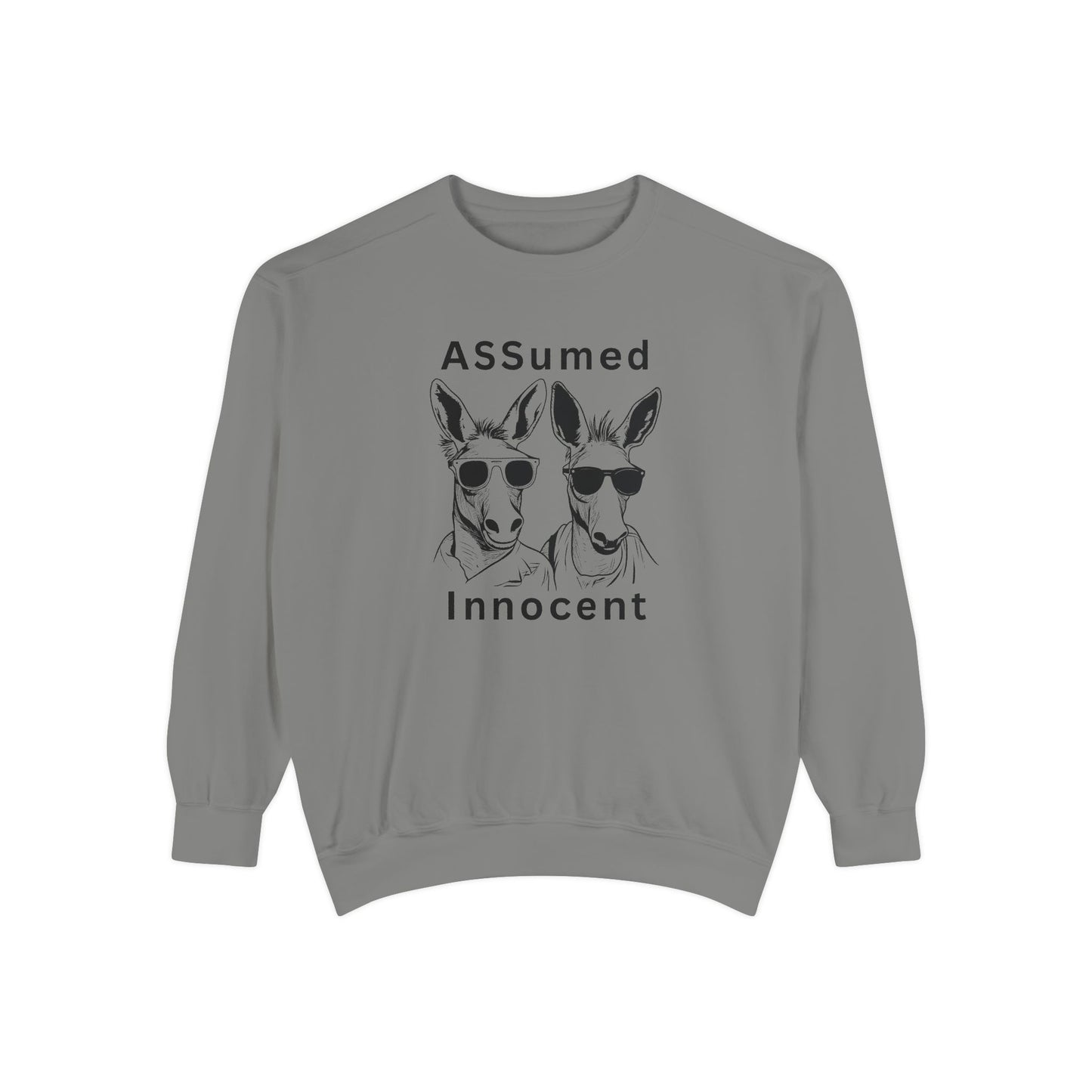 ASSUmEm Innocent Unisex Sweatshirt - Funny Animal Graphic Pullover for Casual Wear