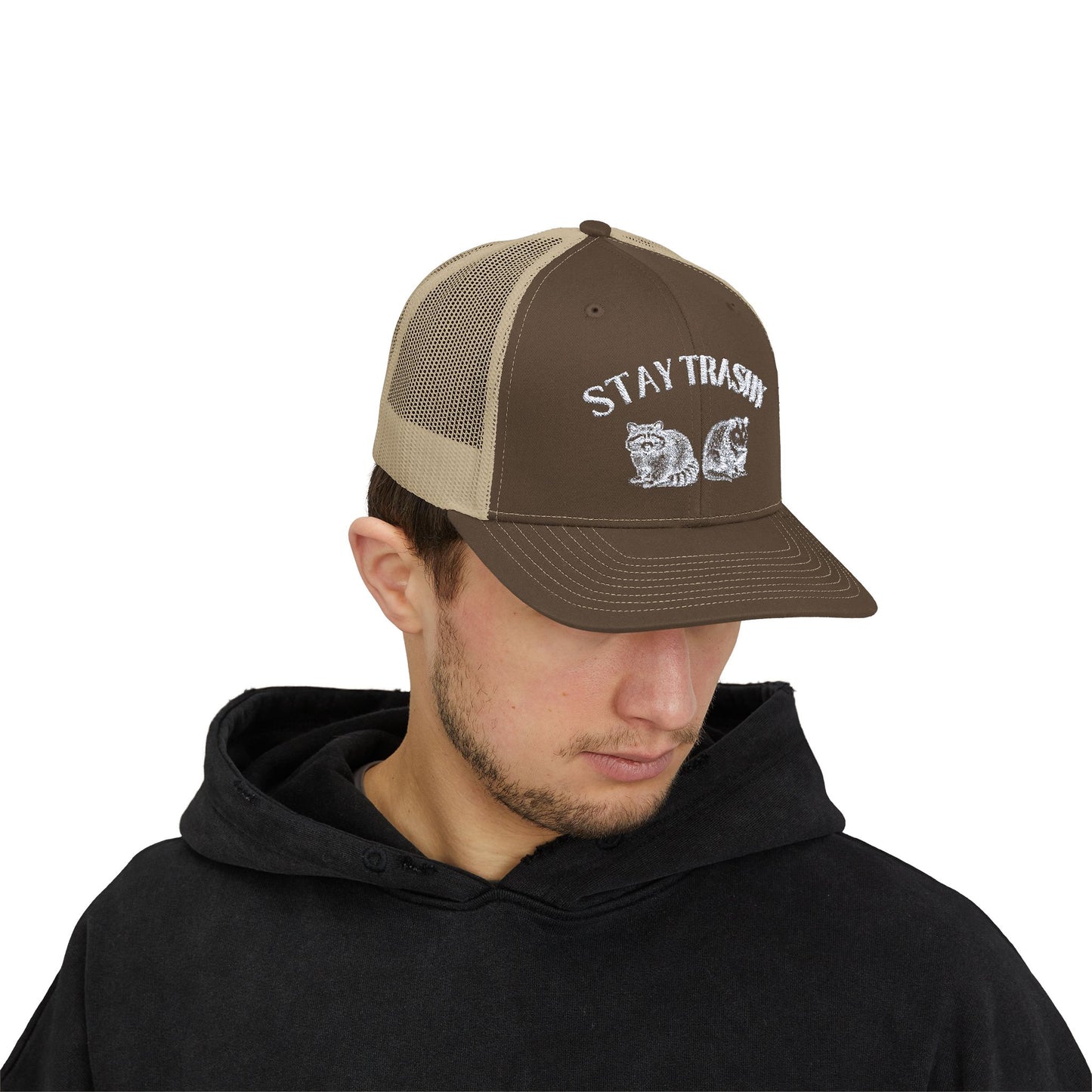 Stay Trashy Snapback Trucker Cap - Fun Casual Style for Raccoon Lovers