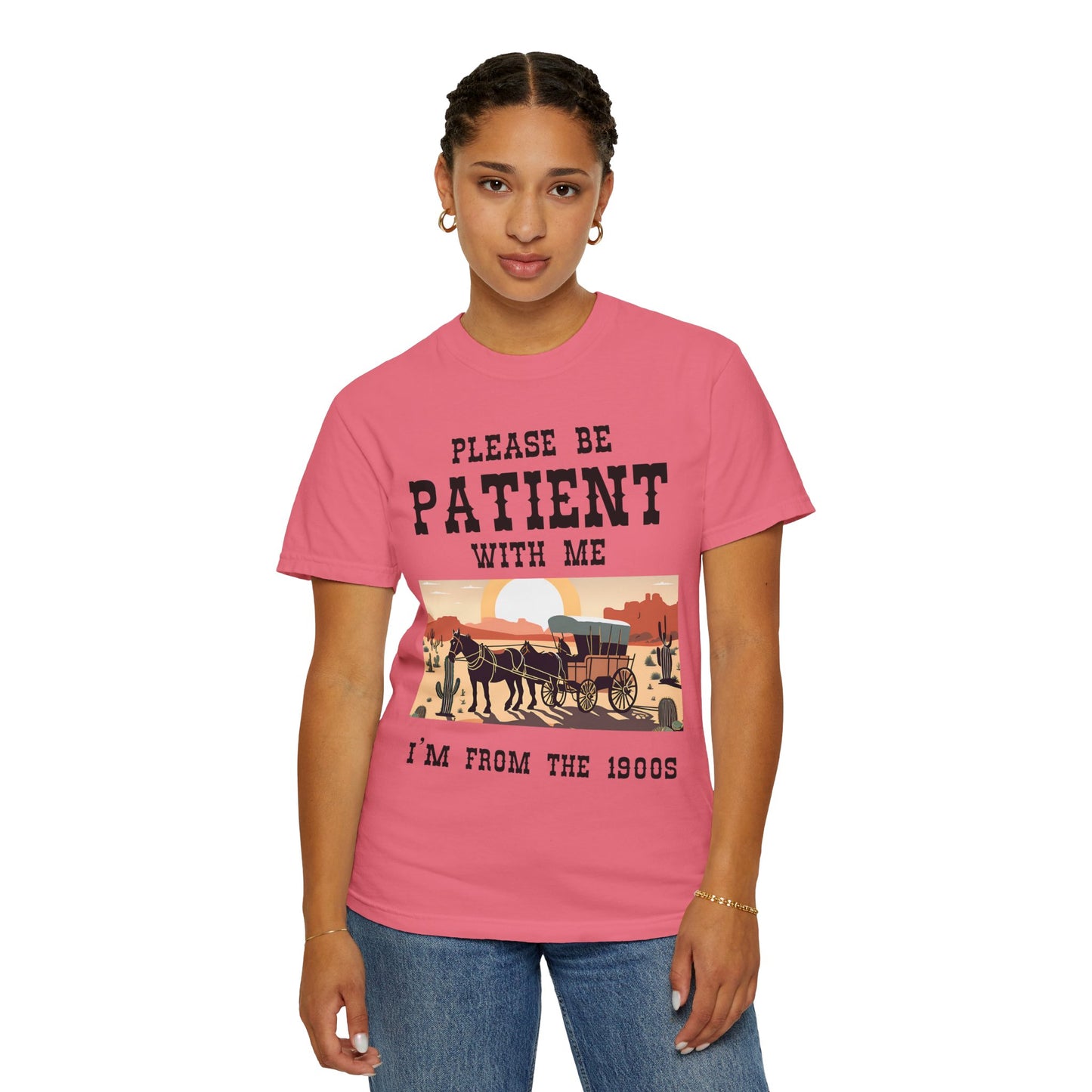 Vintage Patient Tee - Unisex Garment-Dyed T-Shirt with Retro 1900s Design