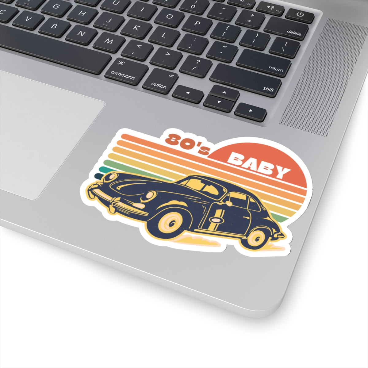 Retro 80's Baby Car Kiss-Cut Stickers - Perfect for Laptop, Water Bottles & More!