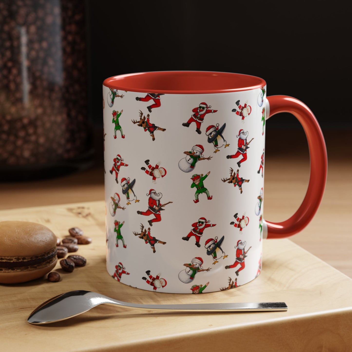 Festive Santa and Elf Coffee Mug - Fun Christmas Drinkware