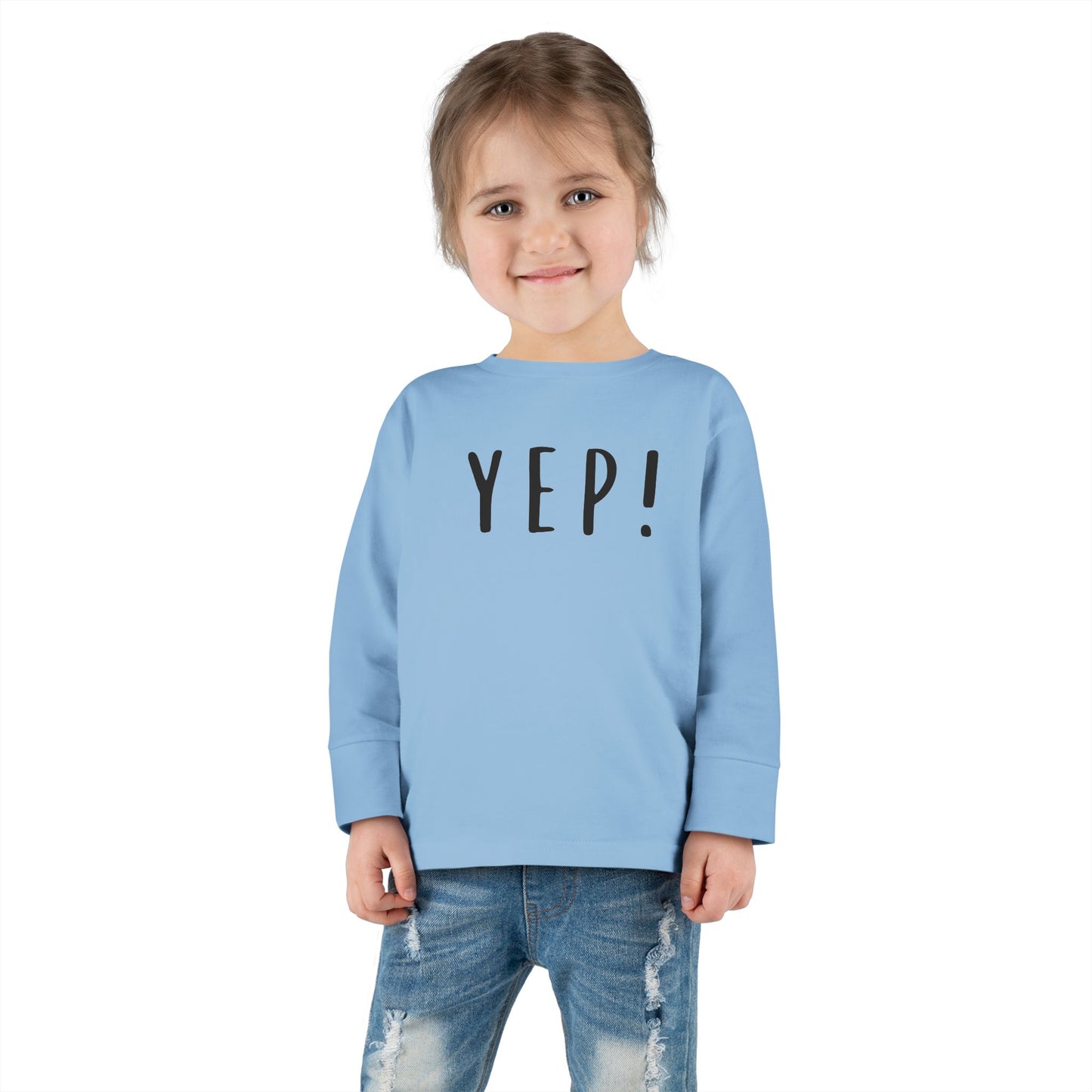 Funny Toddler Long Sleeve Tee - 'YEP!' Cute Kids Shirt for Playtime