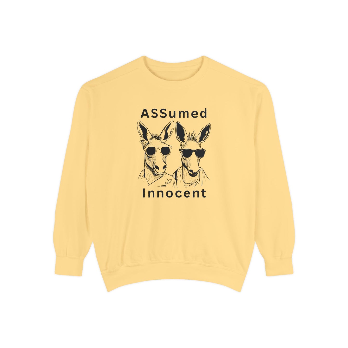 ASSUmEm Innocent Unisex Sweatshirt - Funny Animal Graphic Pullover for Casual Wear