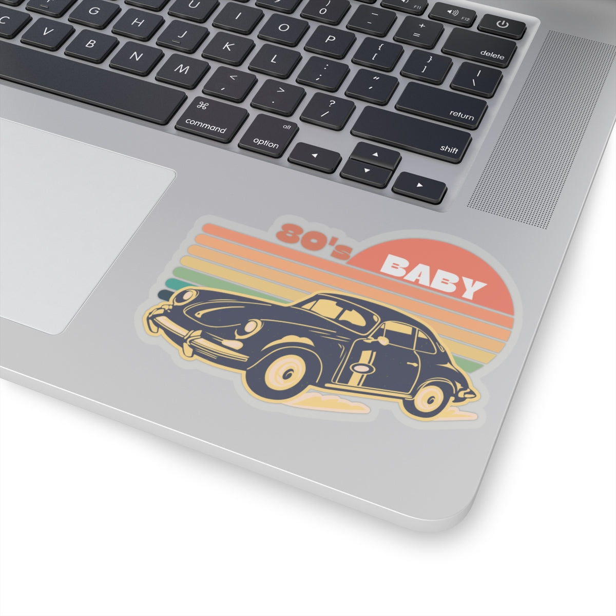 Retro 80's Baby Car Kiss-Cut Stickers - Perfect for Laptop, Water Bottles & More!