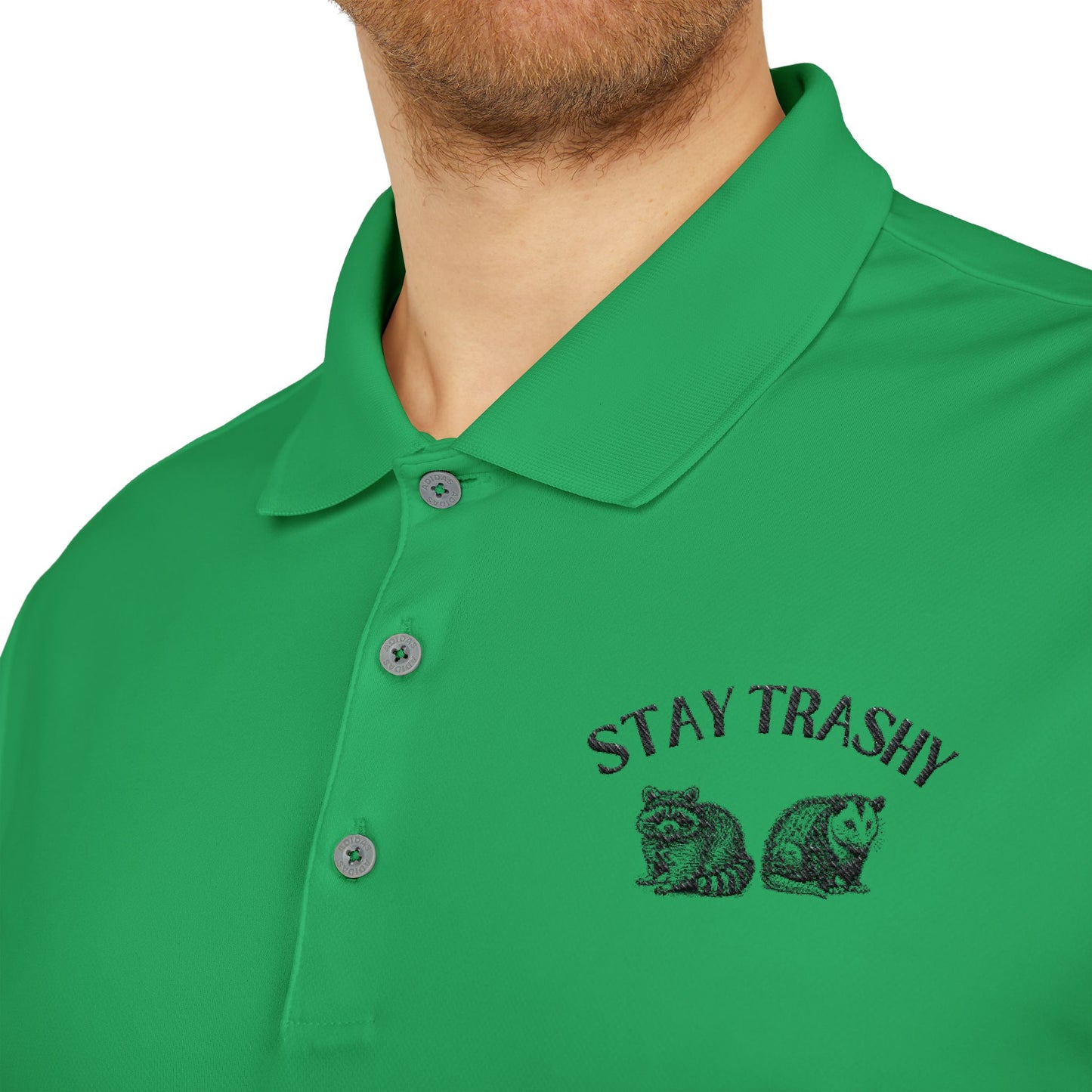 Stay Trashy Unisex Performance Polo - Bright Yellow Adidas Shirt