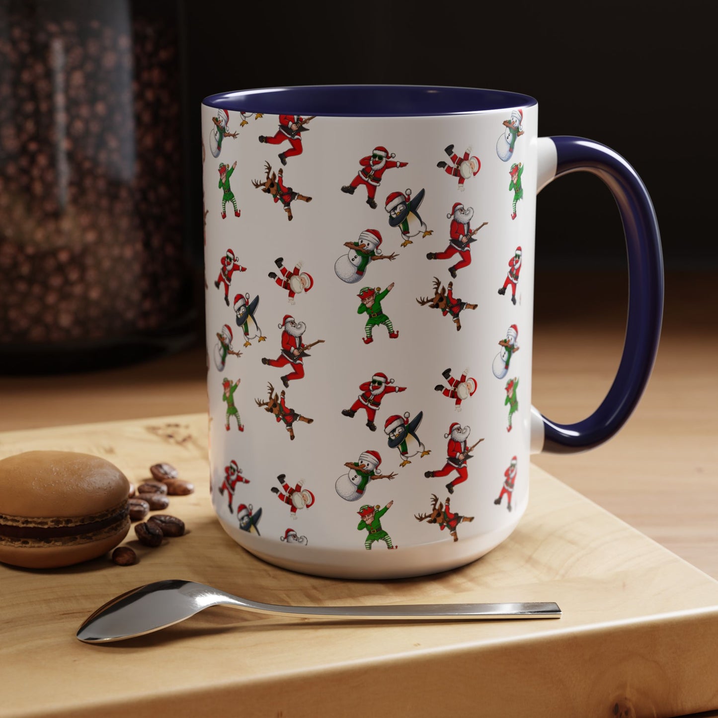 Festive Santa and Elf Coffee Mug - Fun Christmas Drinkware