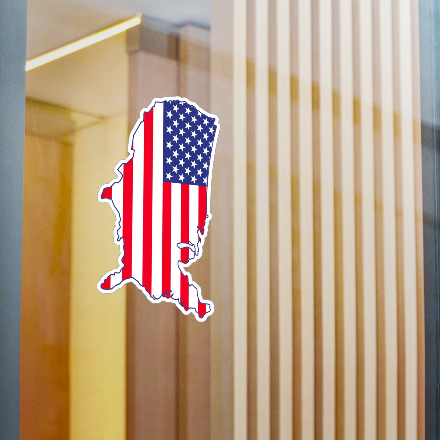 Patriotic Kiss-Cut Vinyl Decals - American Flag Alaska Sticker