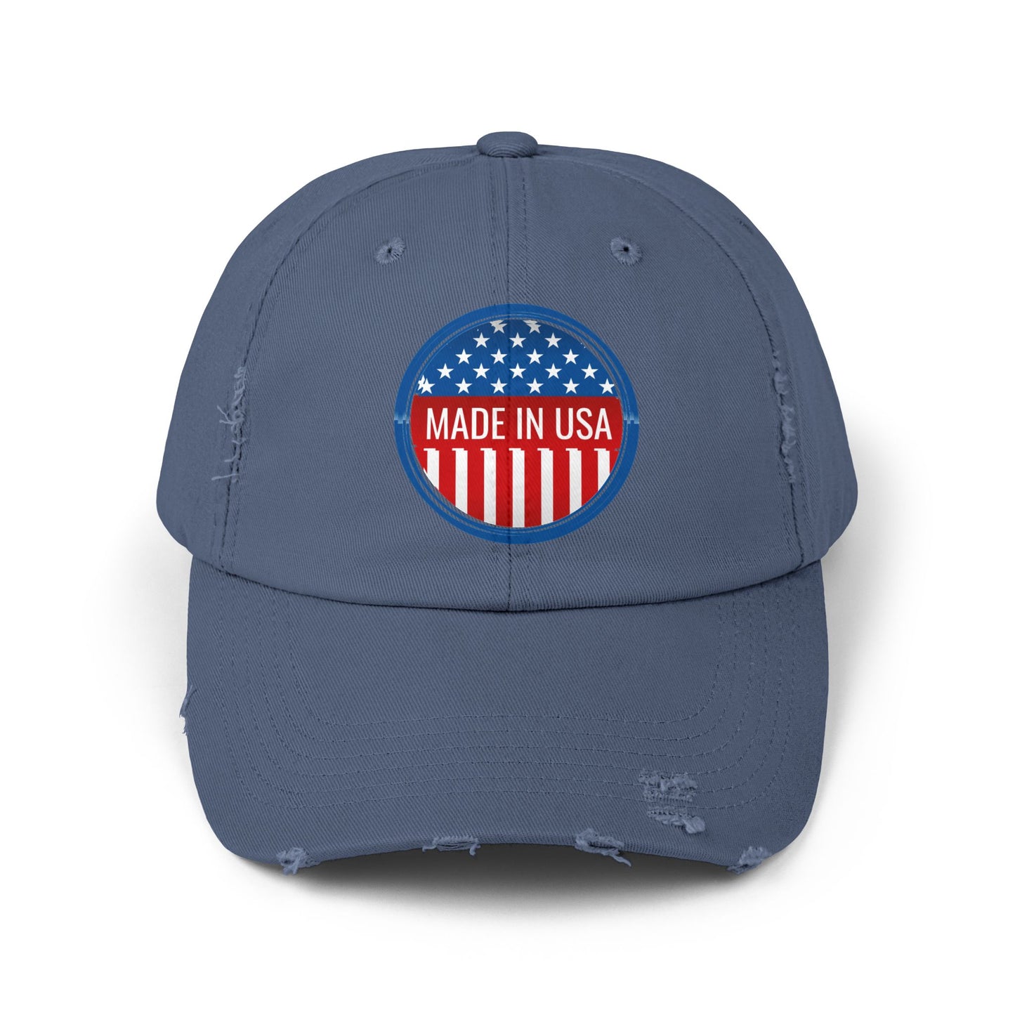 Unisex Distressed Cap with 'Made in USA' Patch - Perfect for Patriotic Events and Everyday Wear