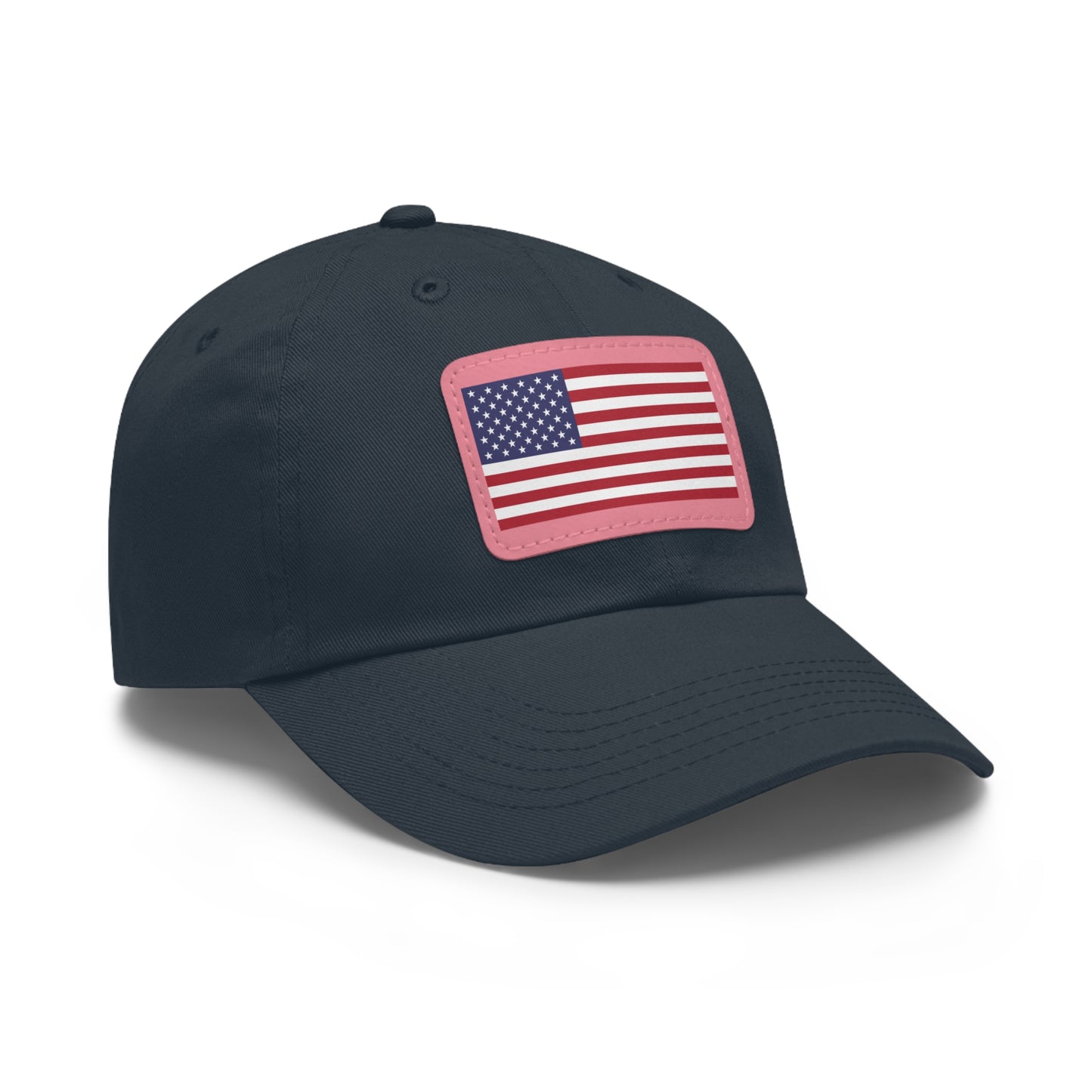 Patriotic Dad Hat with Leather Patch – USA Flag Cap for Summer Adventures